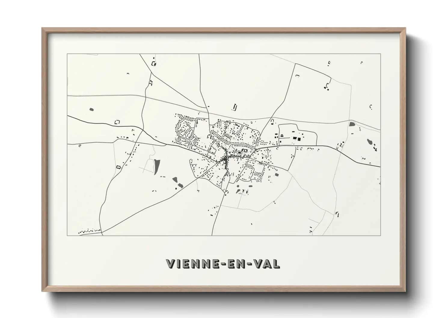 Une affiche de carte sur Vienne-en-Val