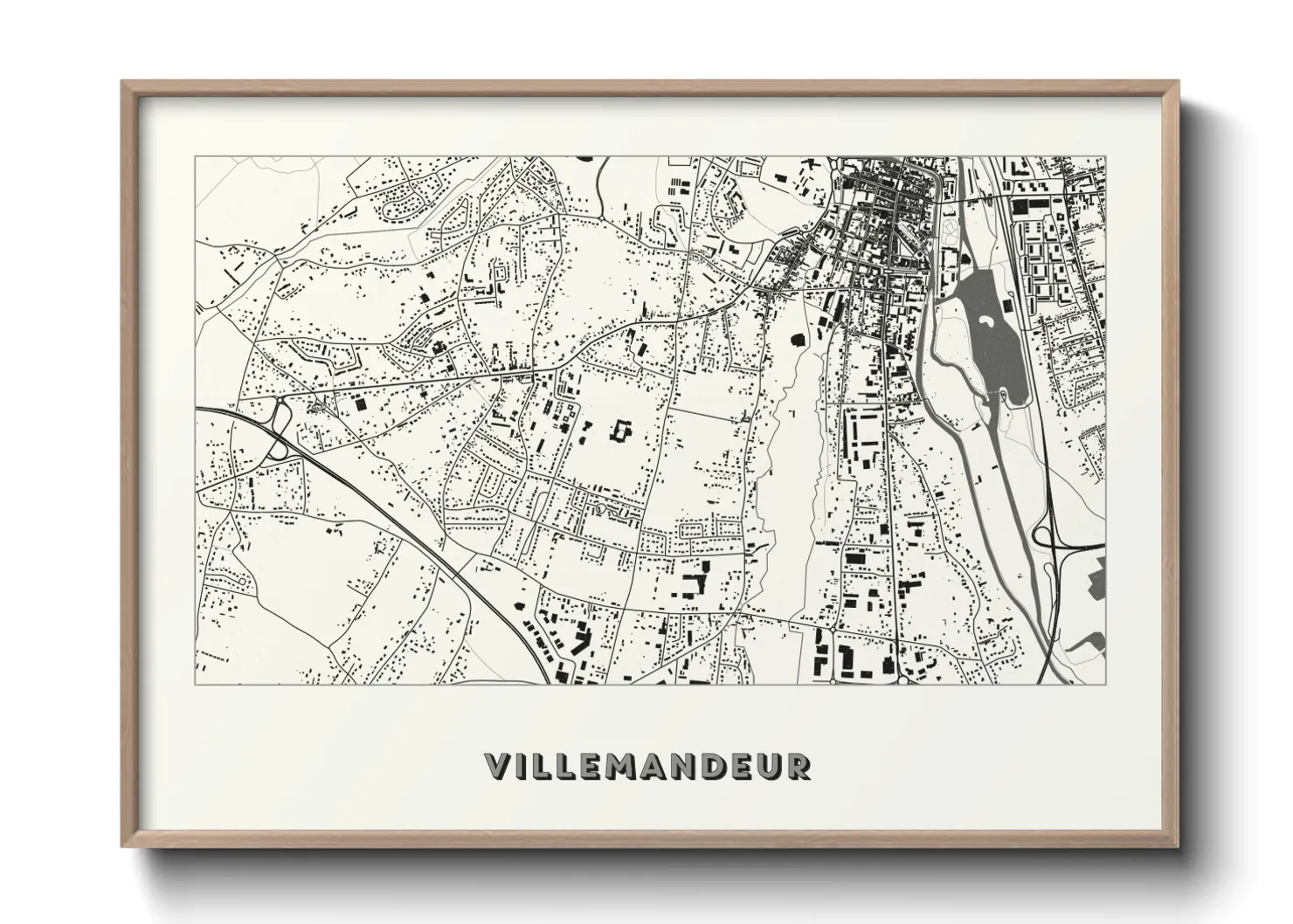 Une affiche de carte sur Villemandeur