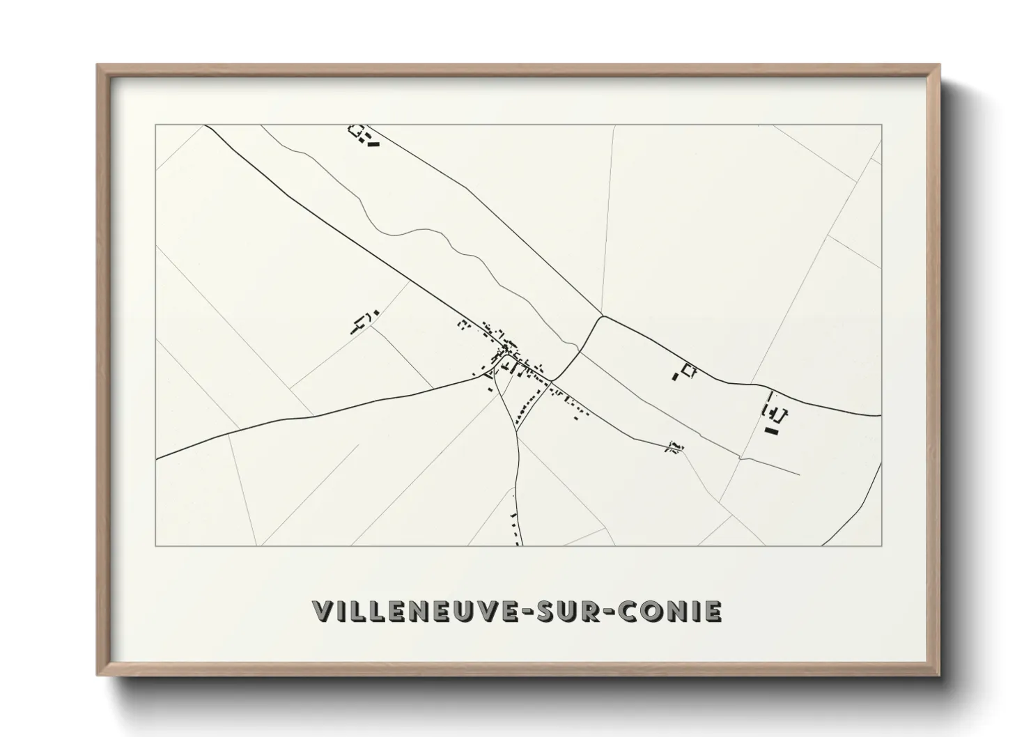 Une affiche de carte sur Villeneuve-sur-Conie