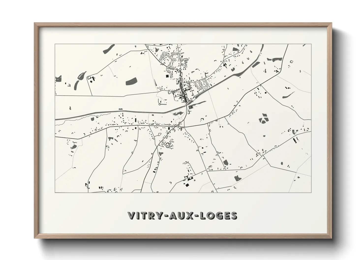 Une affiche de carte sur Vitry-aux-Loges