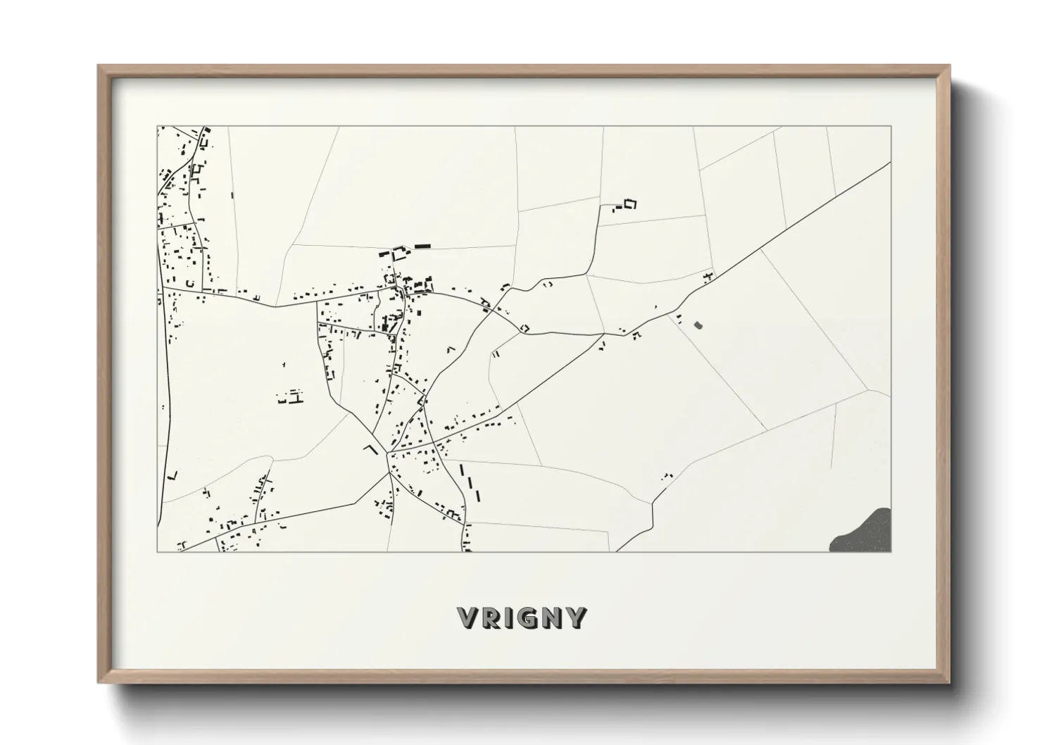 Une affiche de carte sur Vrigny