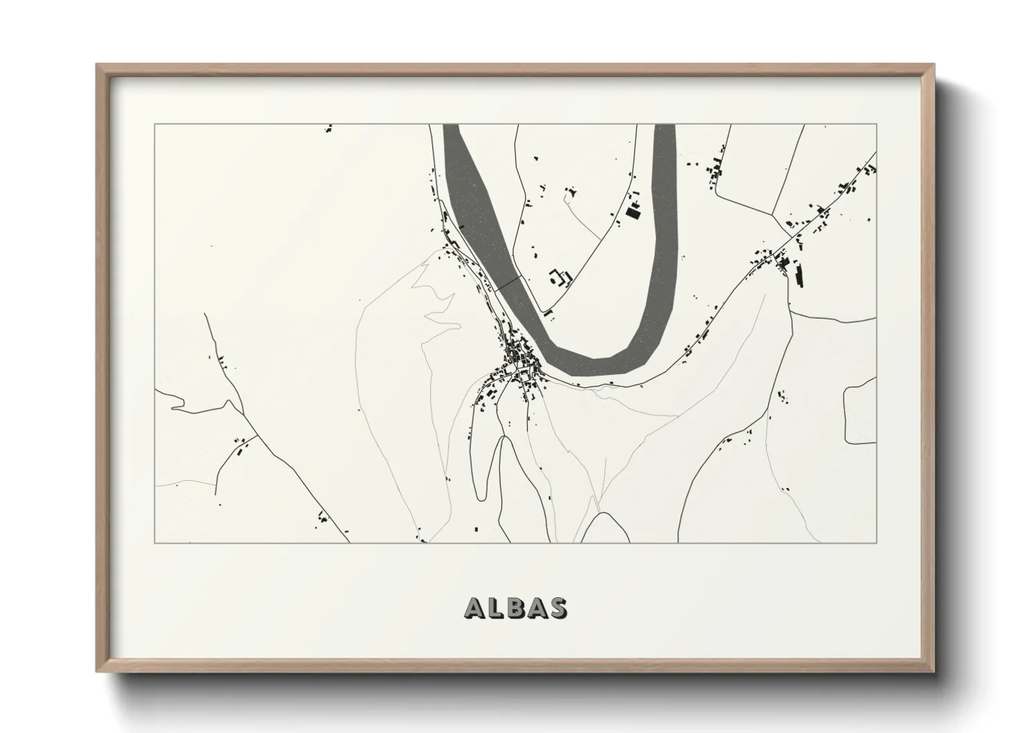 Une affiche de carte sur Albas