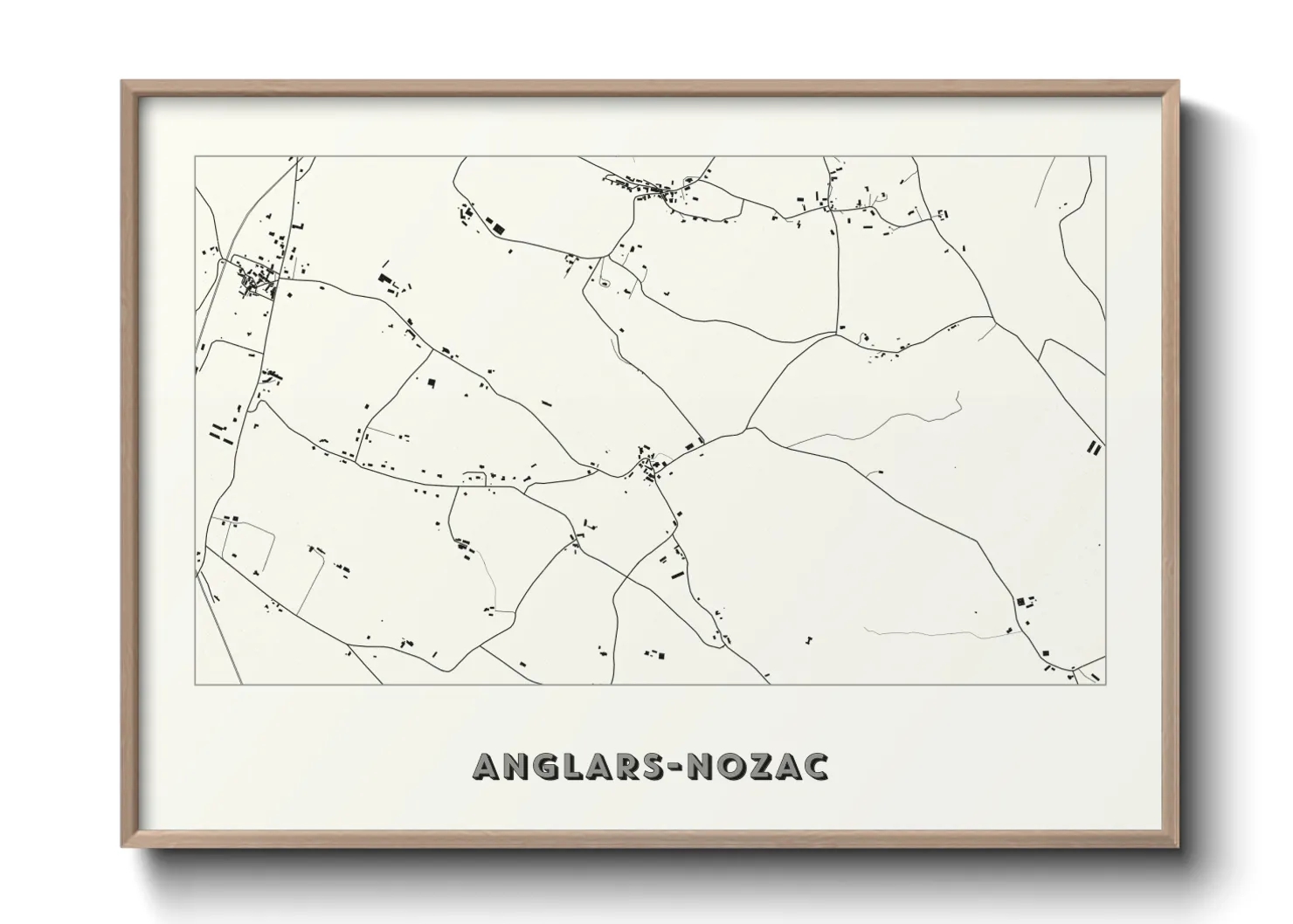 Une affiche de carte sur Anglars-Nozac