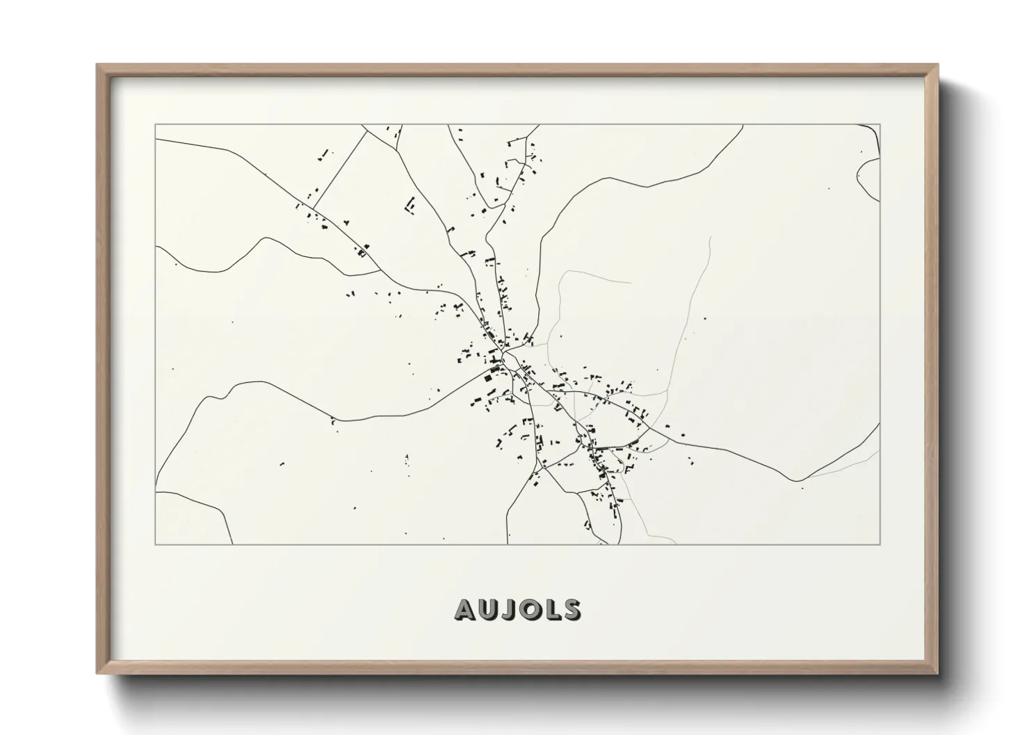 Une affiche de carte sur Aujols
