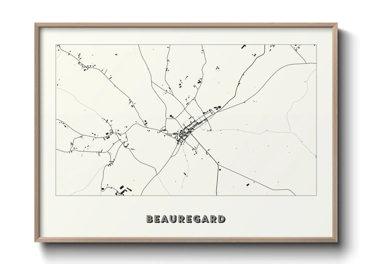 Une affiche de carte sur Beauregard