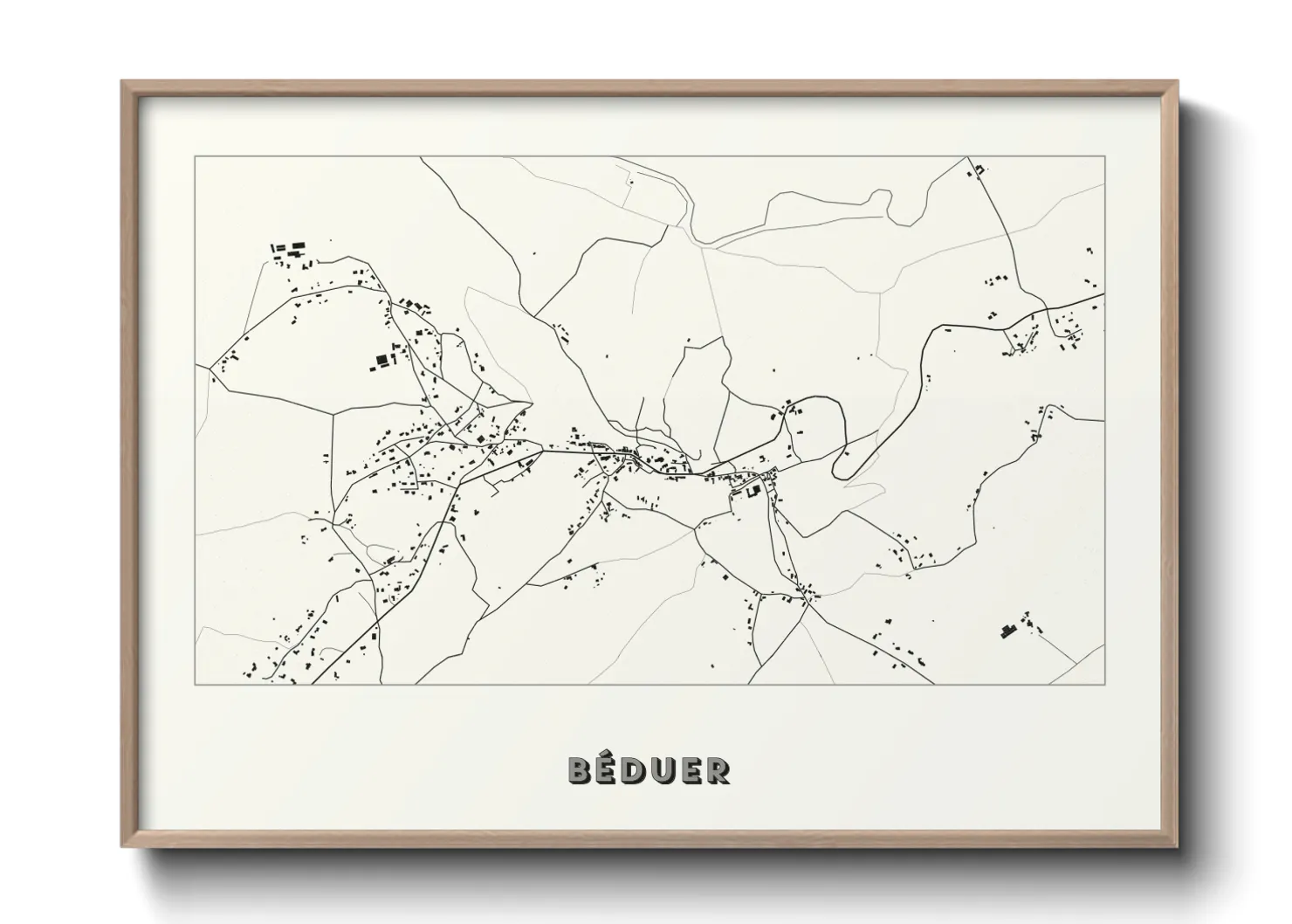 Une affiche de carte sur Béduer