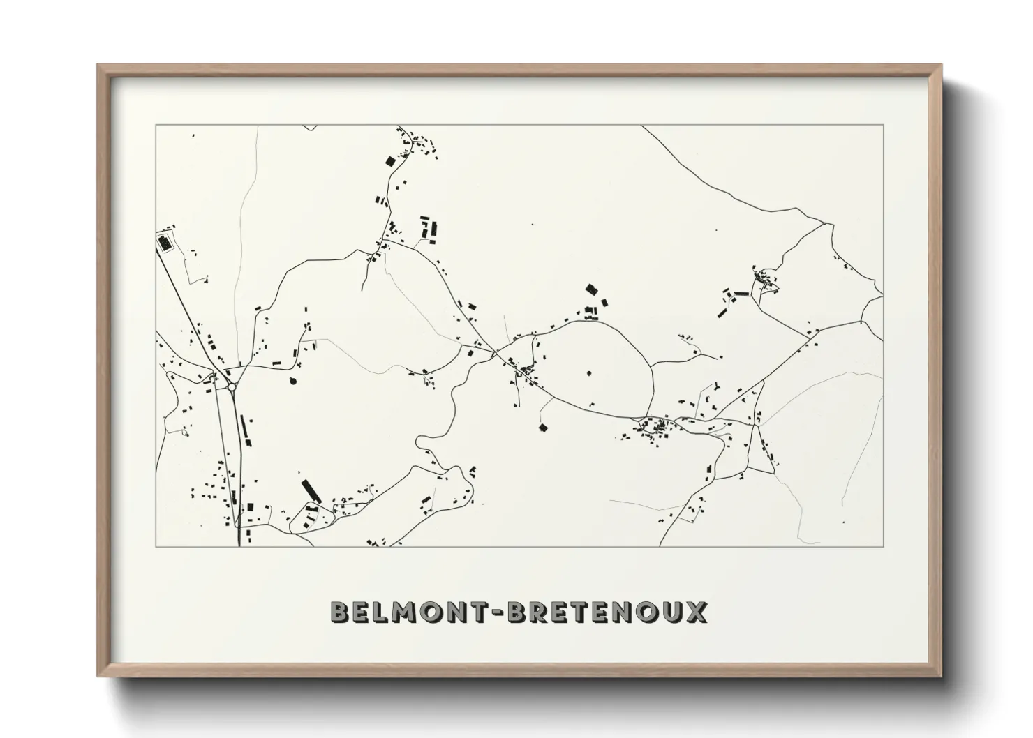 Une affiche de carte sur Belmont-Bretenoux