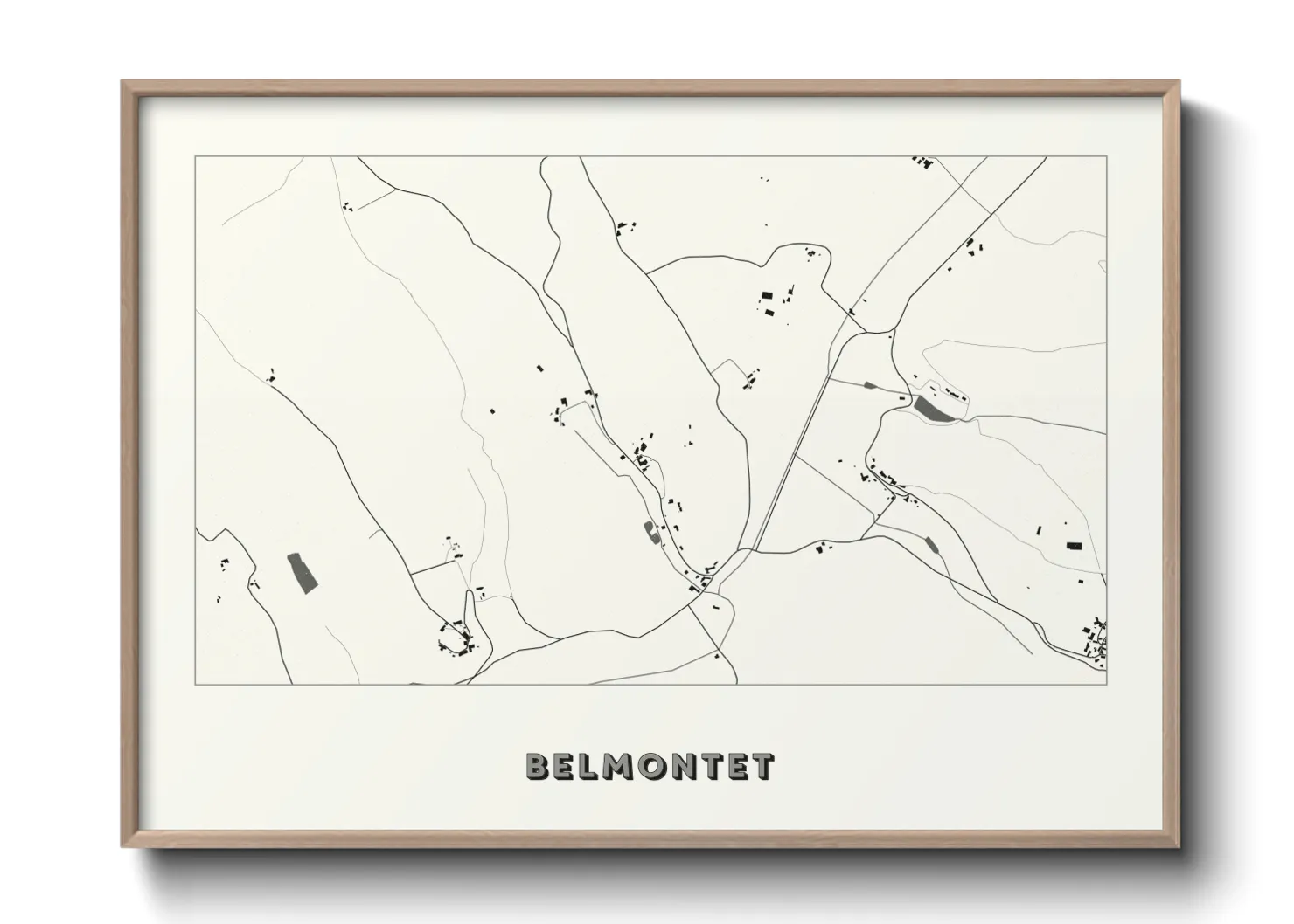 Une affiche de carte sur Belmontet
