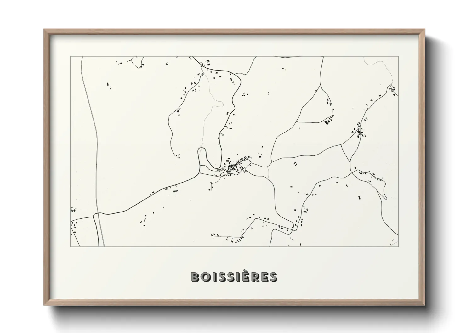 Une affiche de carte sur Boissières