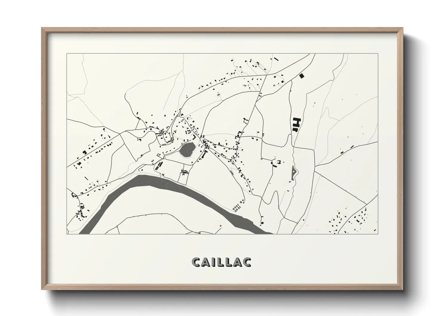 Une affiche de carte sur Caillac