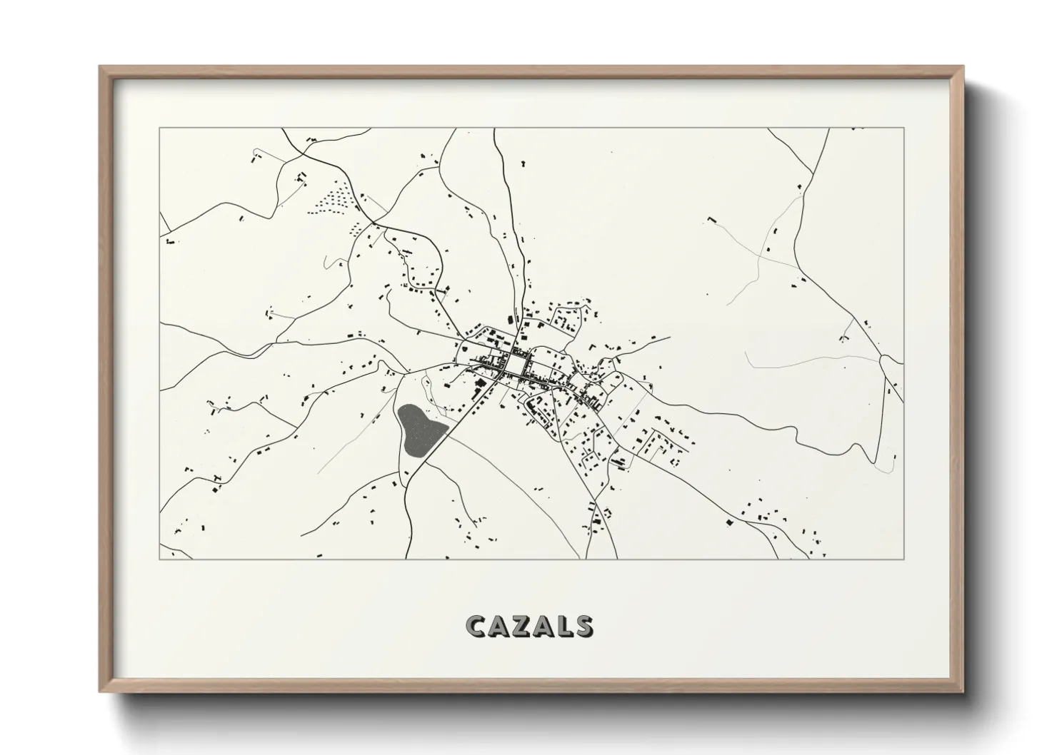 Une affiche de carte sur Cazals