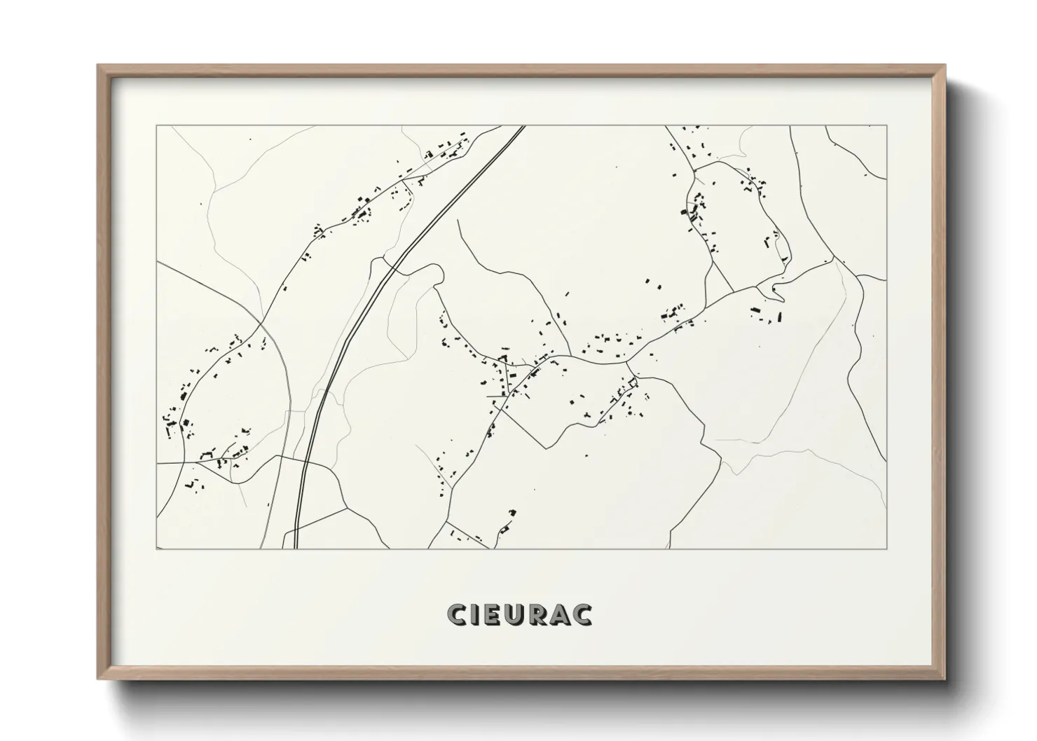 Une affiche de carte sur Cieurac