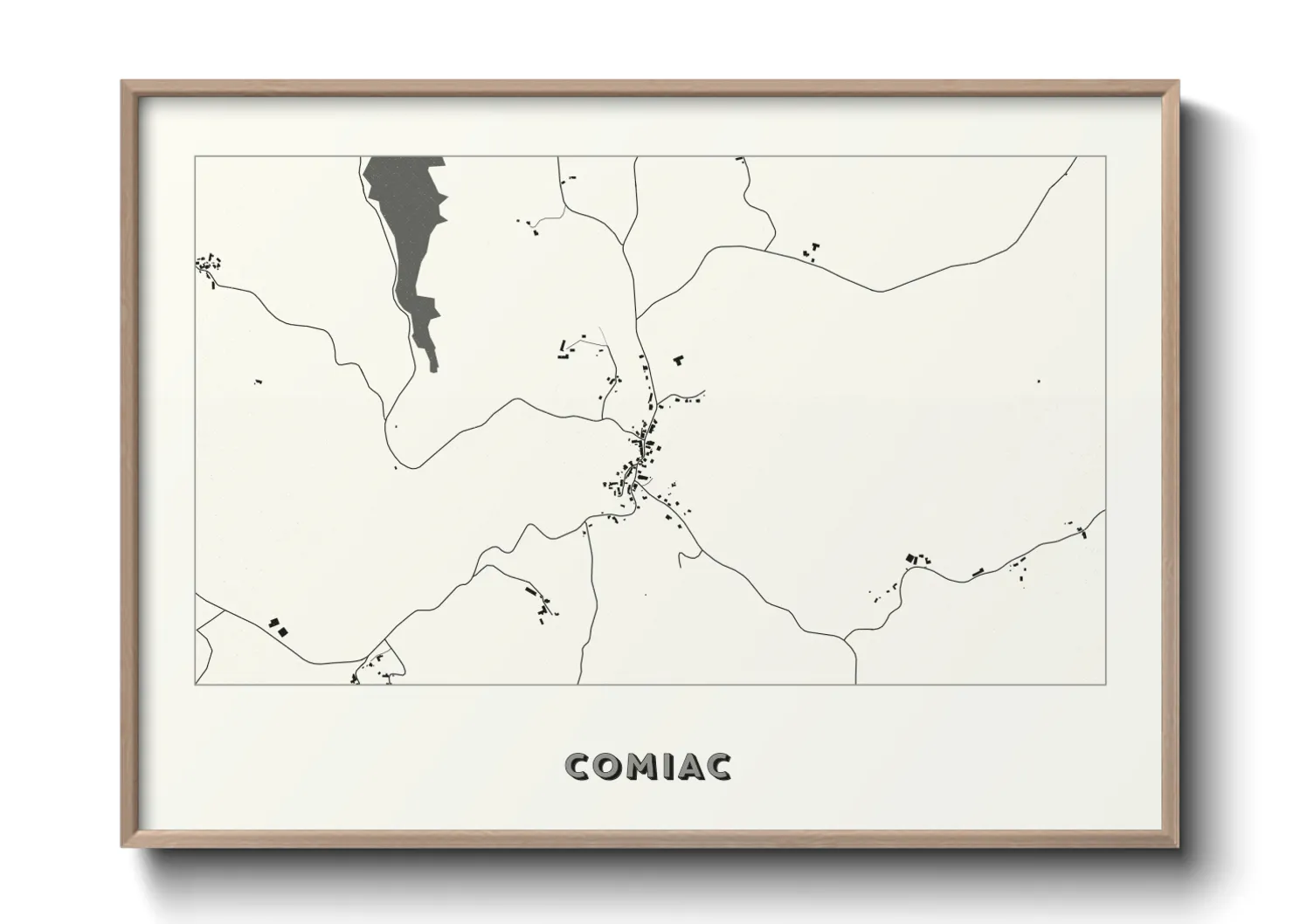 Une affiche de carte sur Comiac
