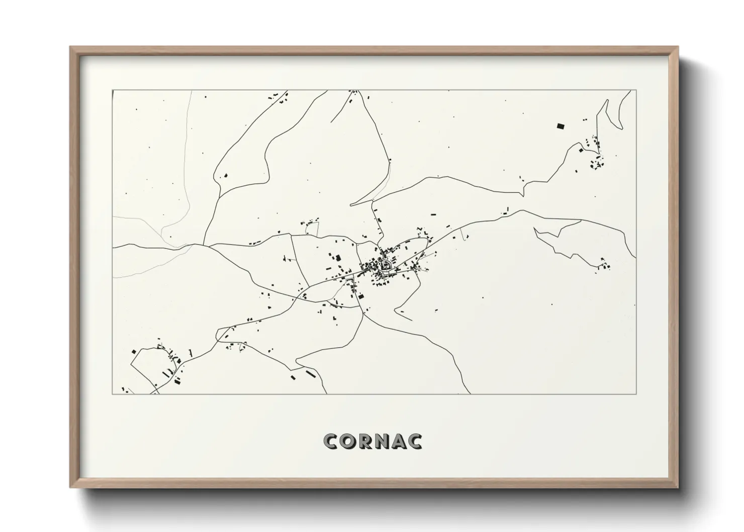 Une affiche de carte sur Cornac