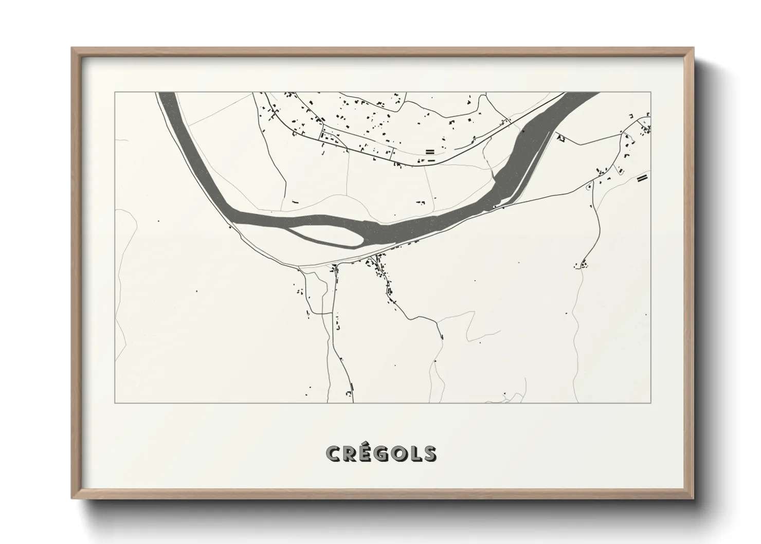 Une affiche de carte sur Crégols