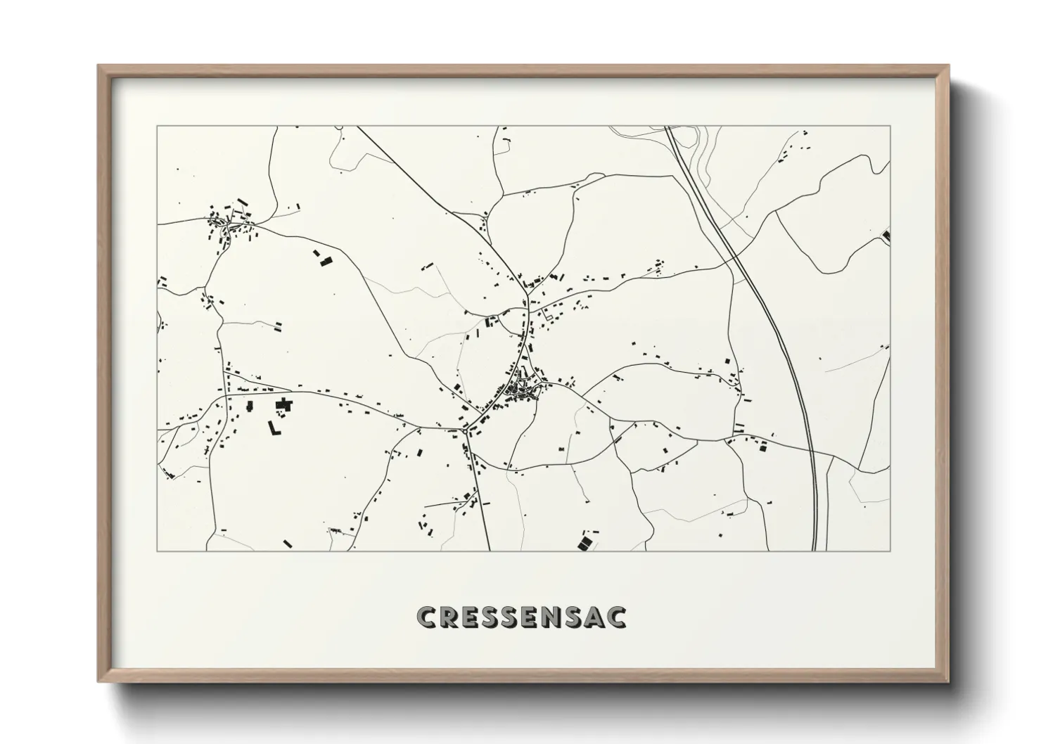 Une affiche de carte sur Cressensac