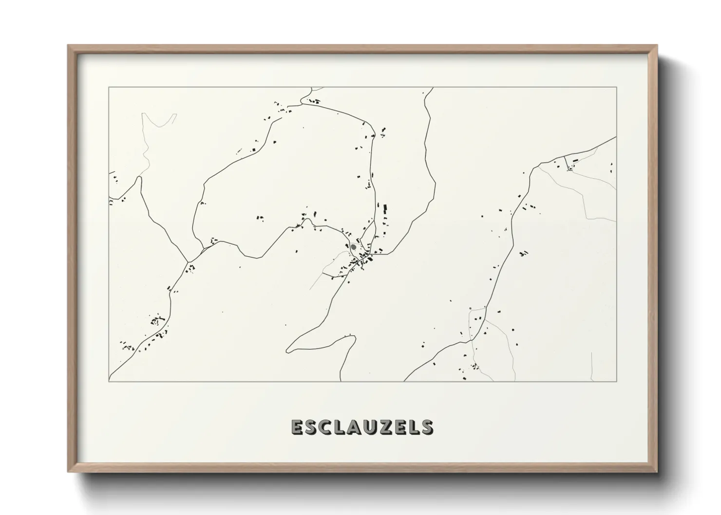 Une affiche de carte sur Esclauzels