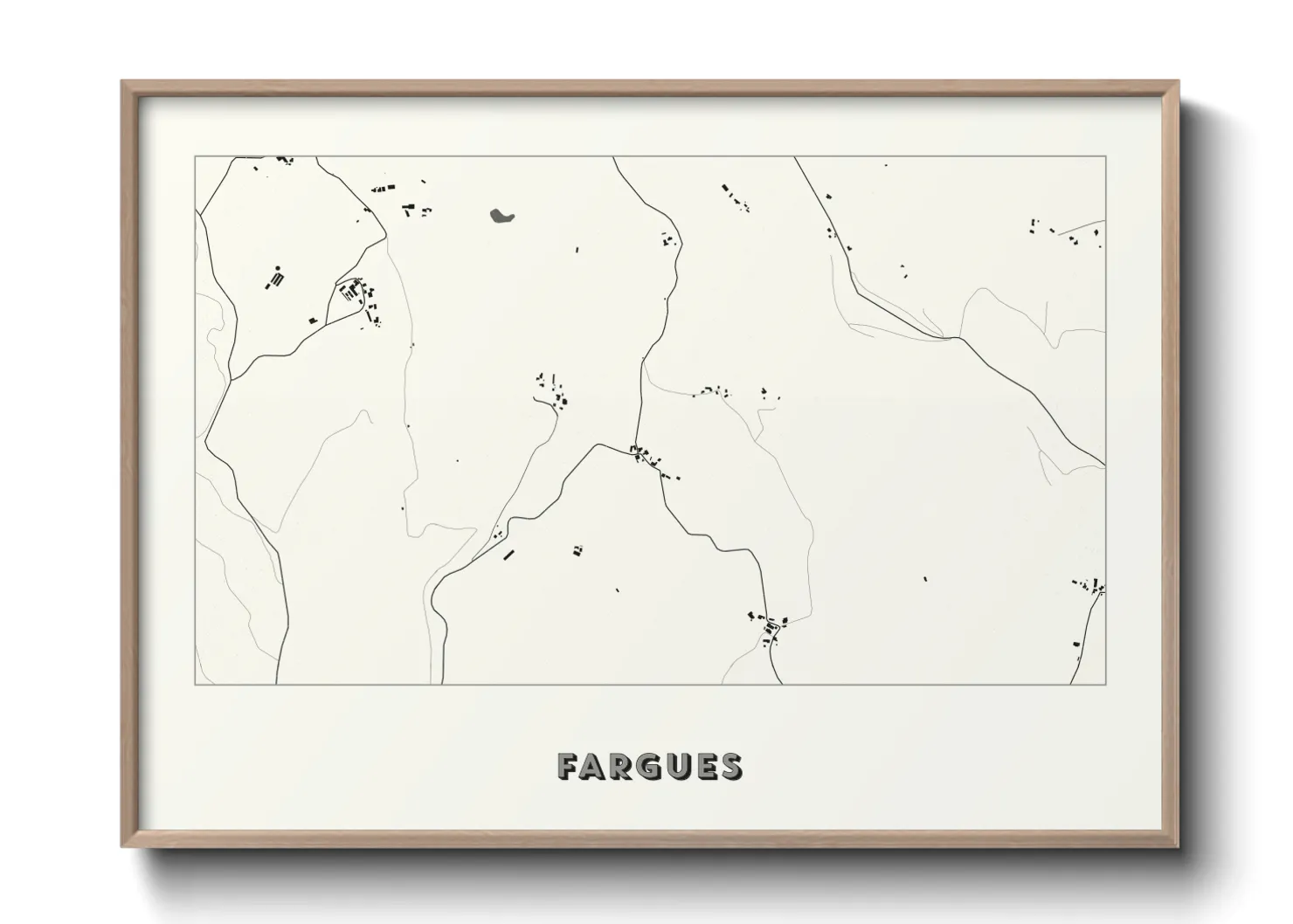 Une affiche de carte sur Fargues