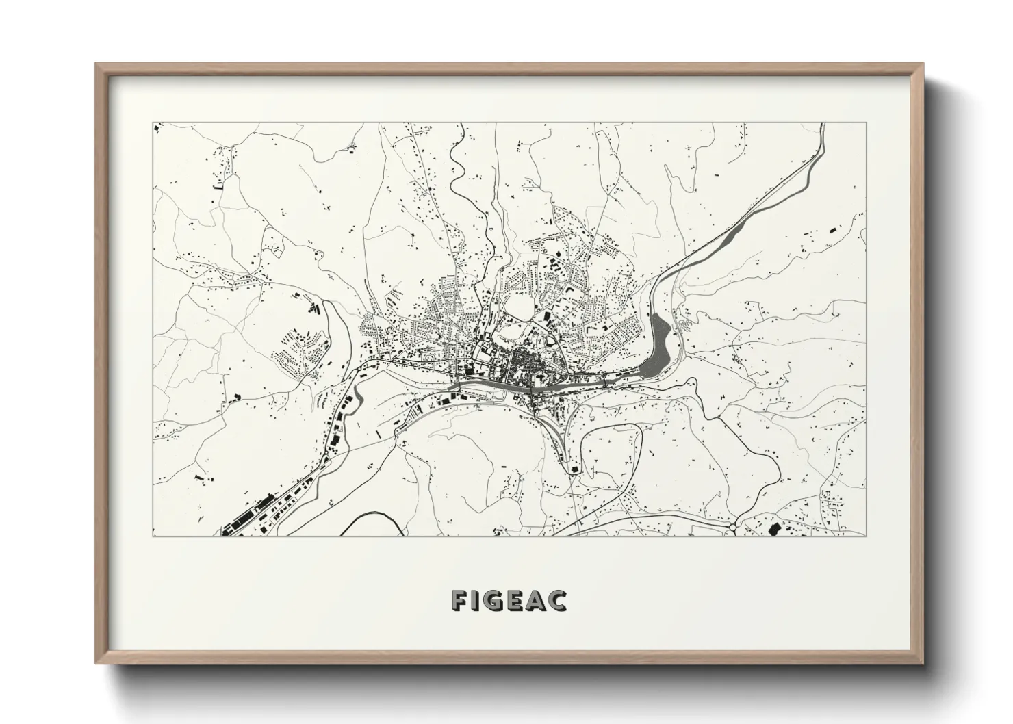 Une affiche de carte sur Figeac