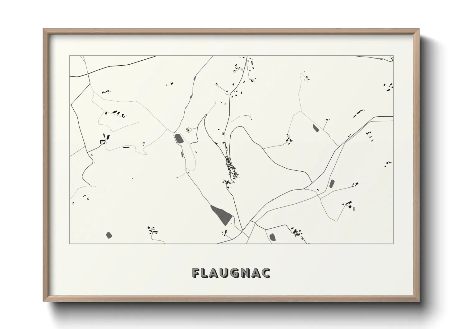 Une affiche de carte sur Flaugnac