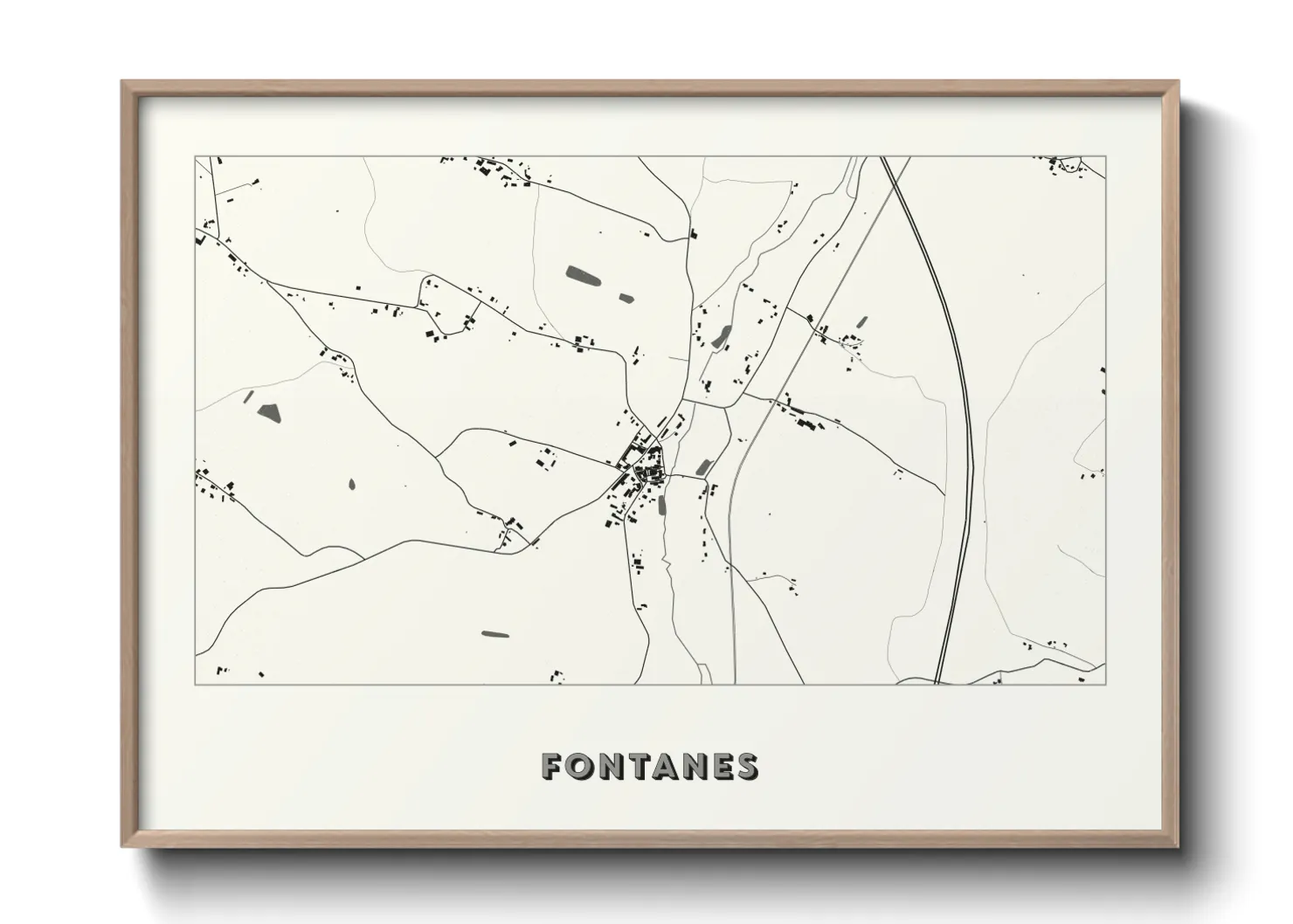 Une affiche de carte sur Fontanes