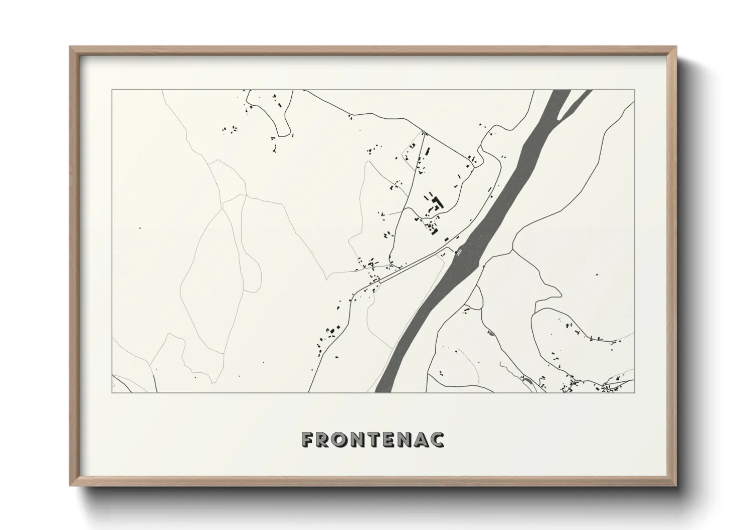 Une affiche de carte sur Frontenac