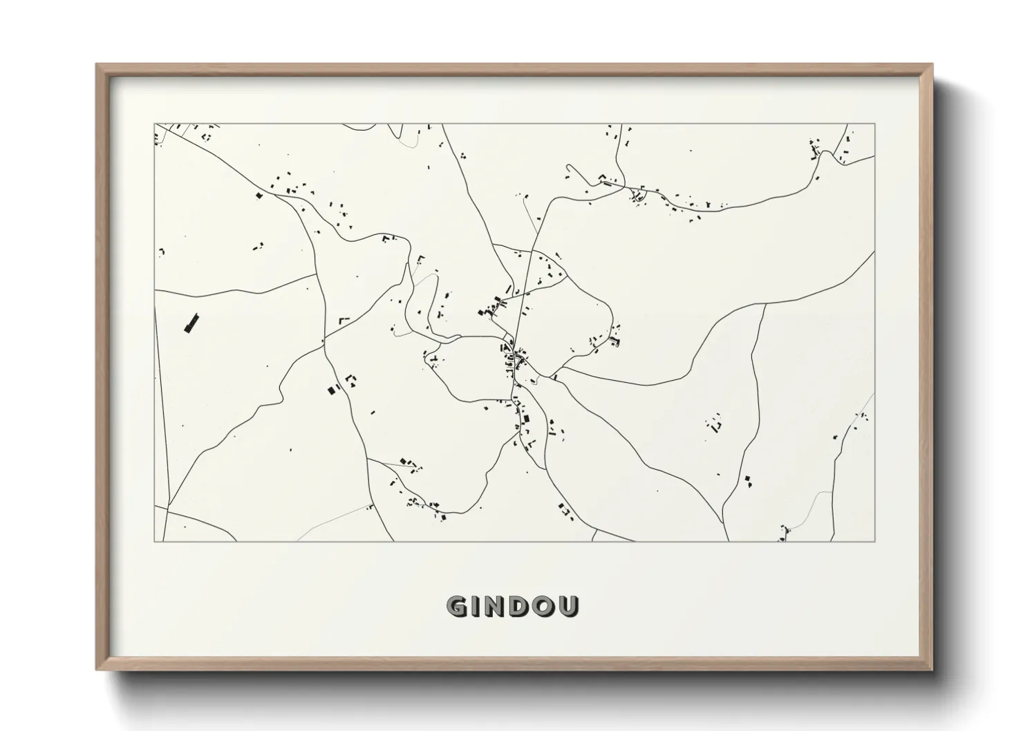 Une affiche de carte sur Gindou