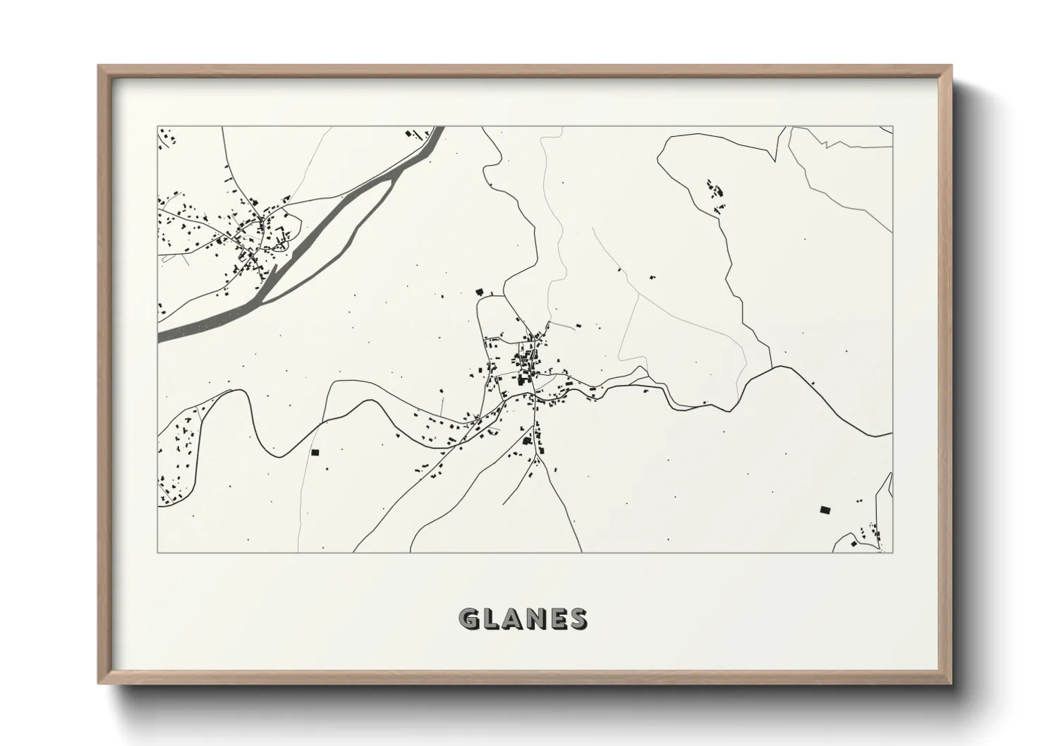 Une affiche de carte sur Glanes