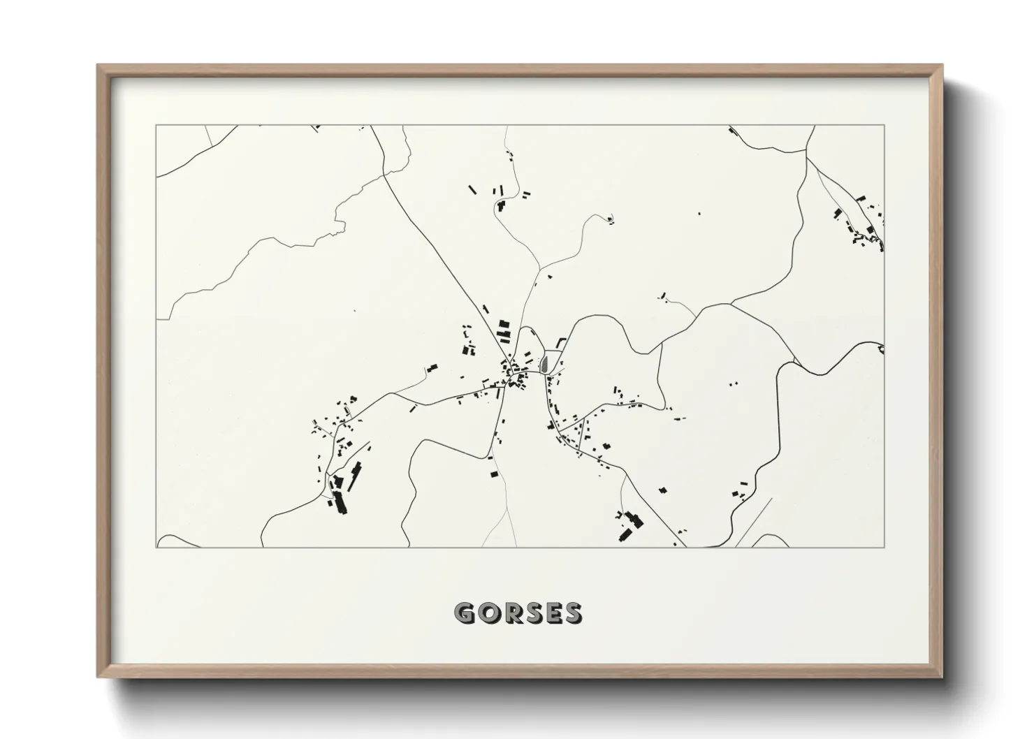 Une affiche de carte sur Gorses