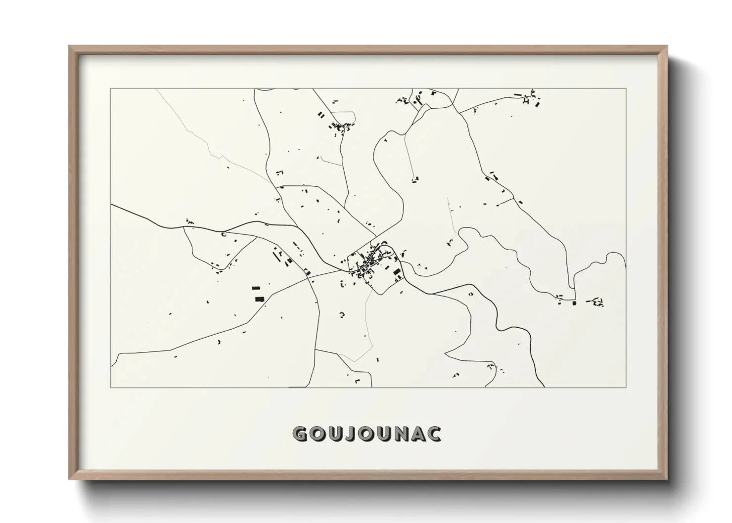 Une affiche de carte sur Goujounac