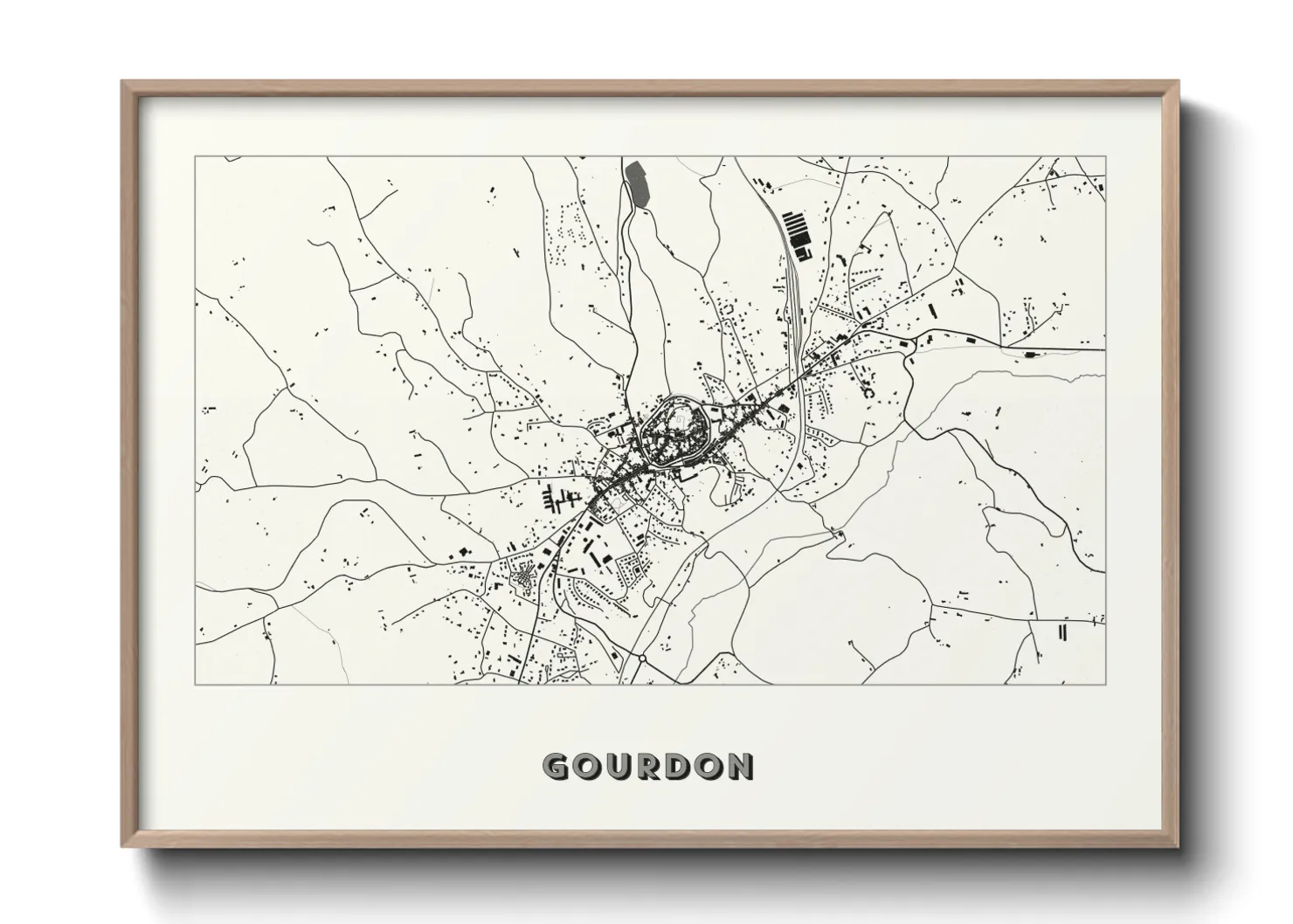 Une affiche de carte sur Gourdon