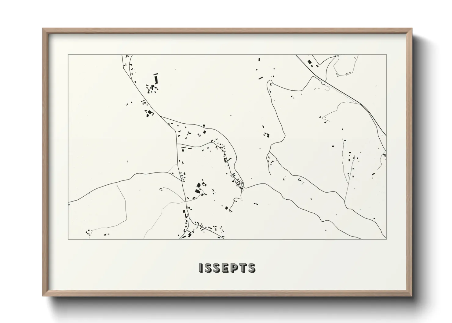 Une affiche de carte sur Issepts