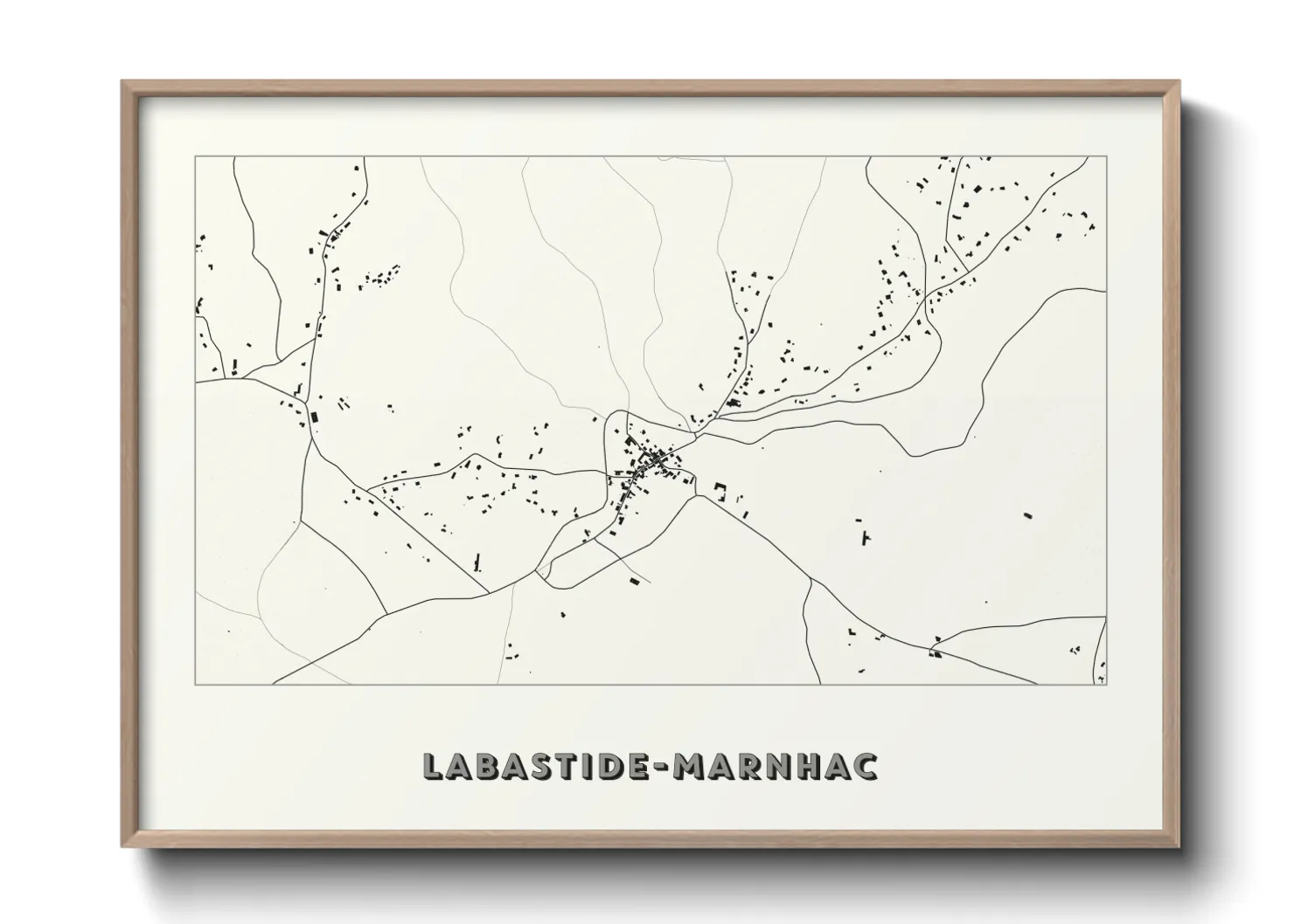 Une affiche de carte sur Labastide-Marnhac