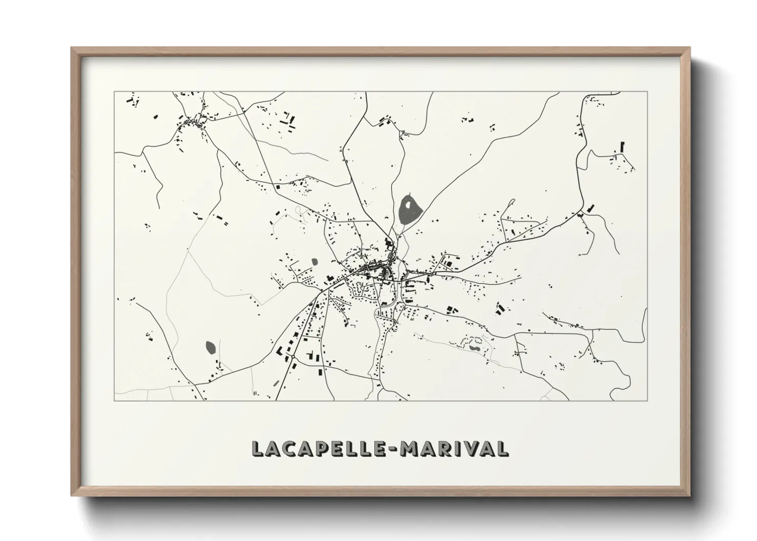 Une affiche de carte sur Lacapelle-Marival