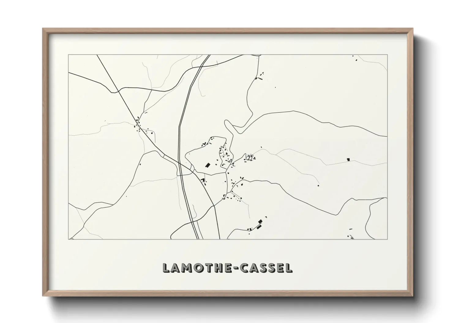 Une affiche de carte sur Lamothe-Cassel