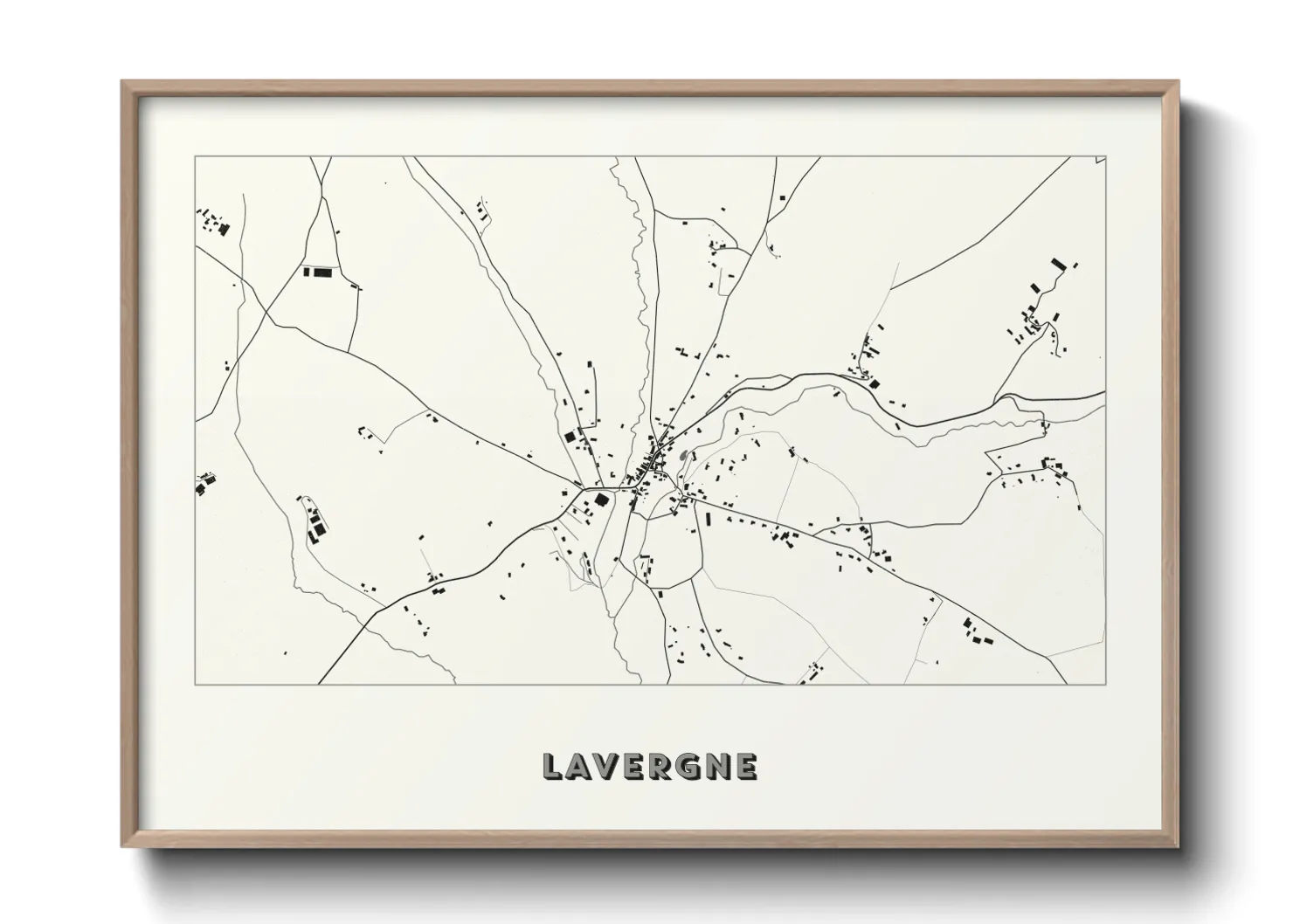 Une affiche de carte sur Lavergne