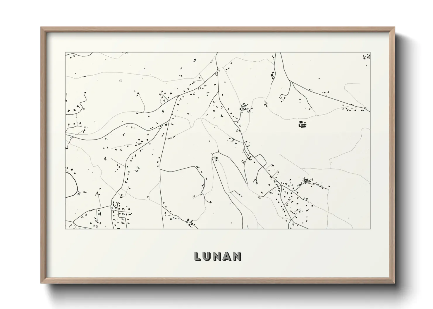 Une affiche de carte sur Lunan