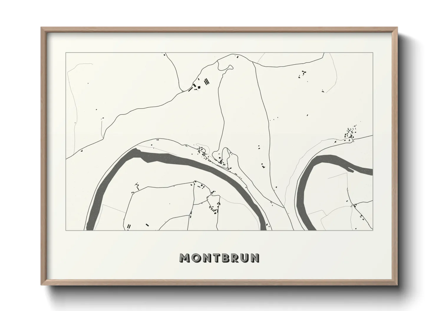 Une affiche de carte sur Montbrun