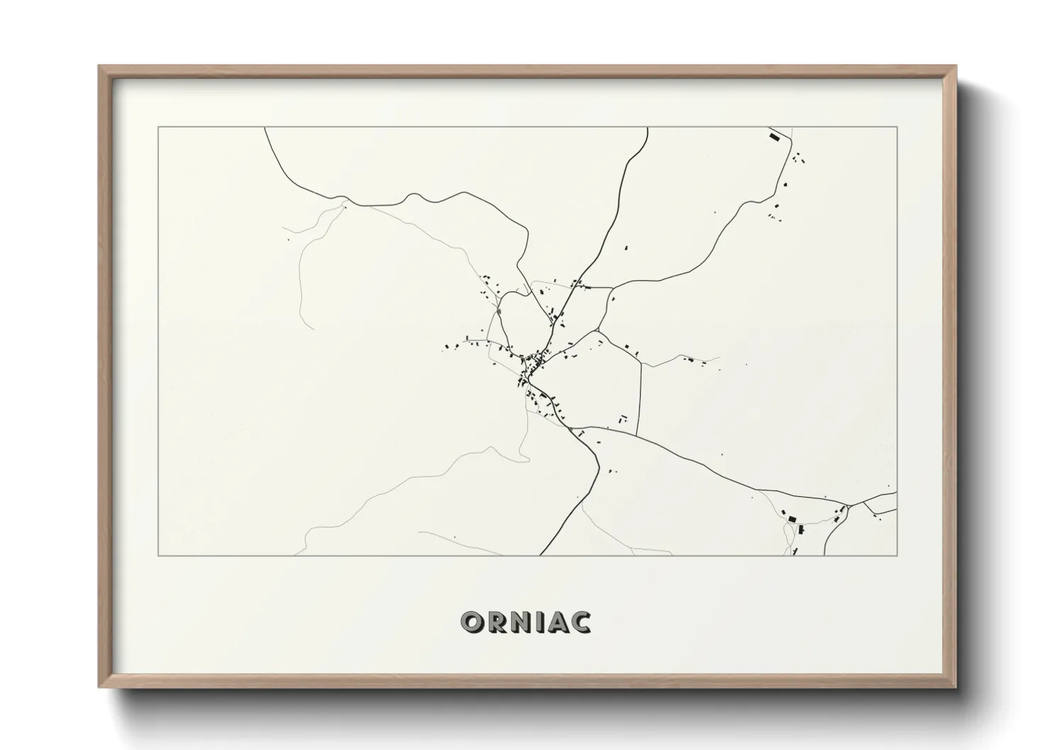 Une affiche de carte sur Orniac
