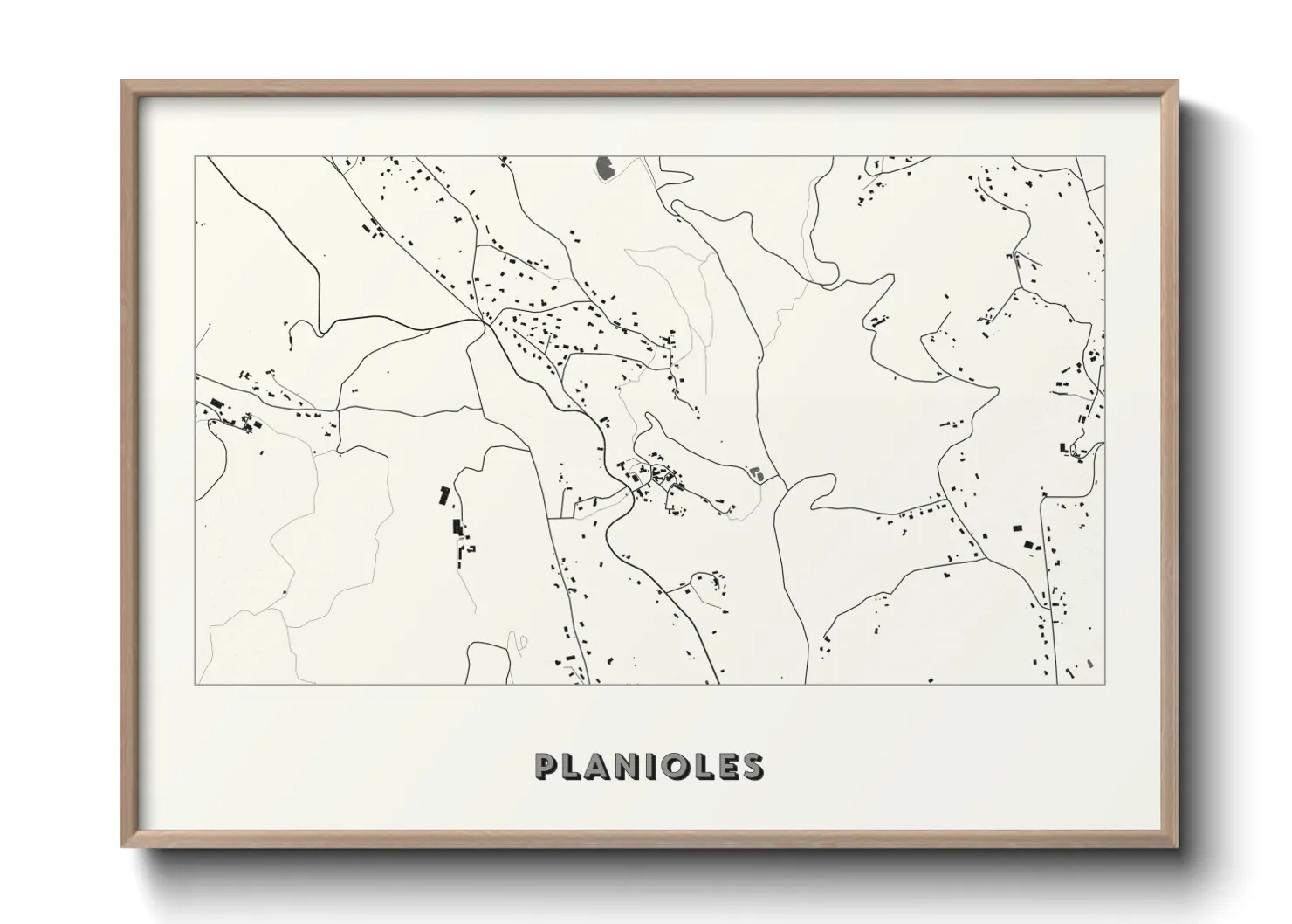 Une affiche de carte sur Planioles
