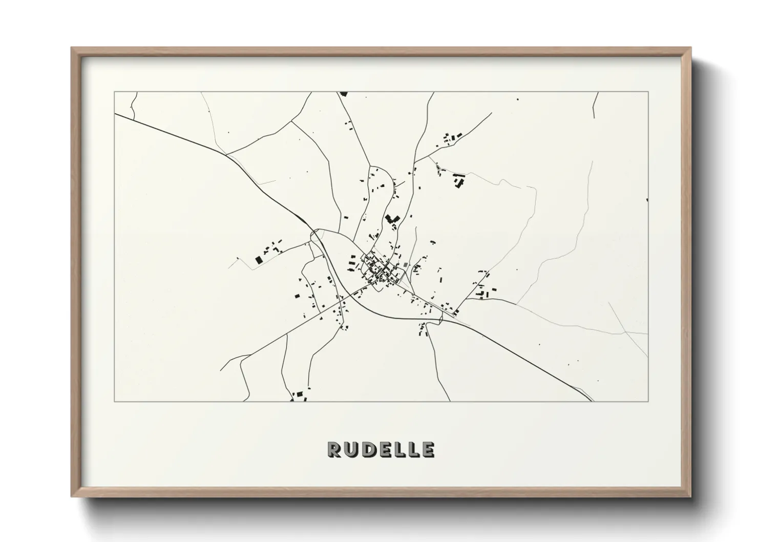 Une affiche de carte sur Rudelle