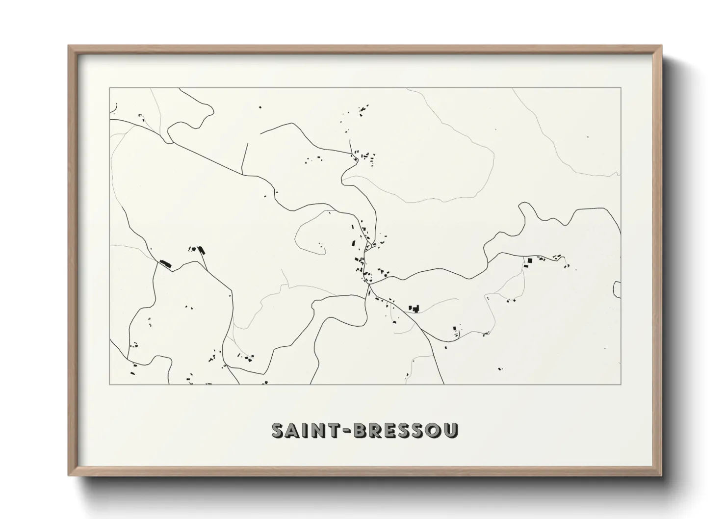 Une affiche de carte sur Saint-Bressou