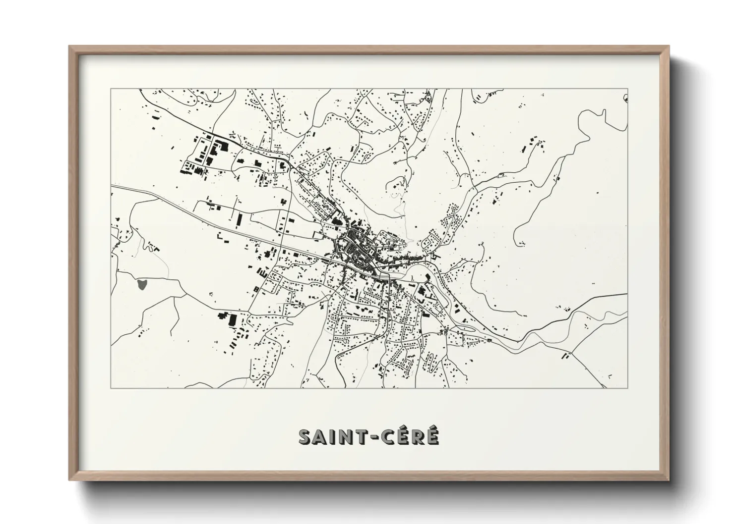 Une affiche de carte sur Saint-Céré