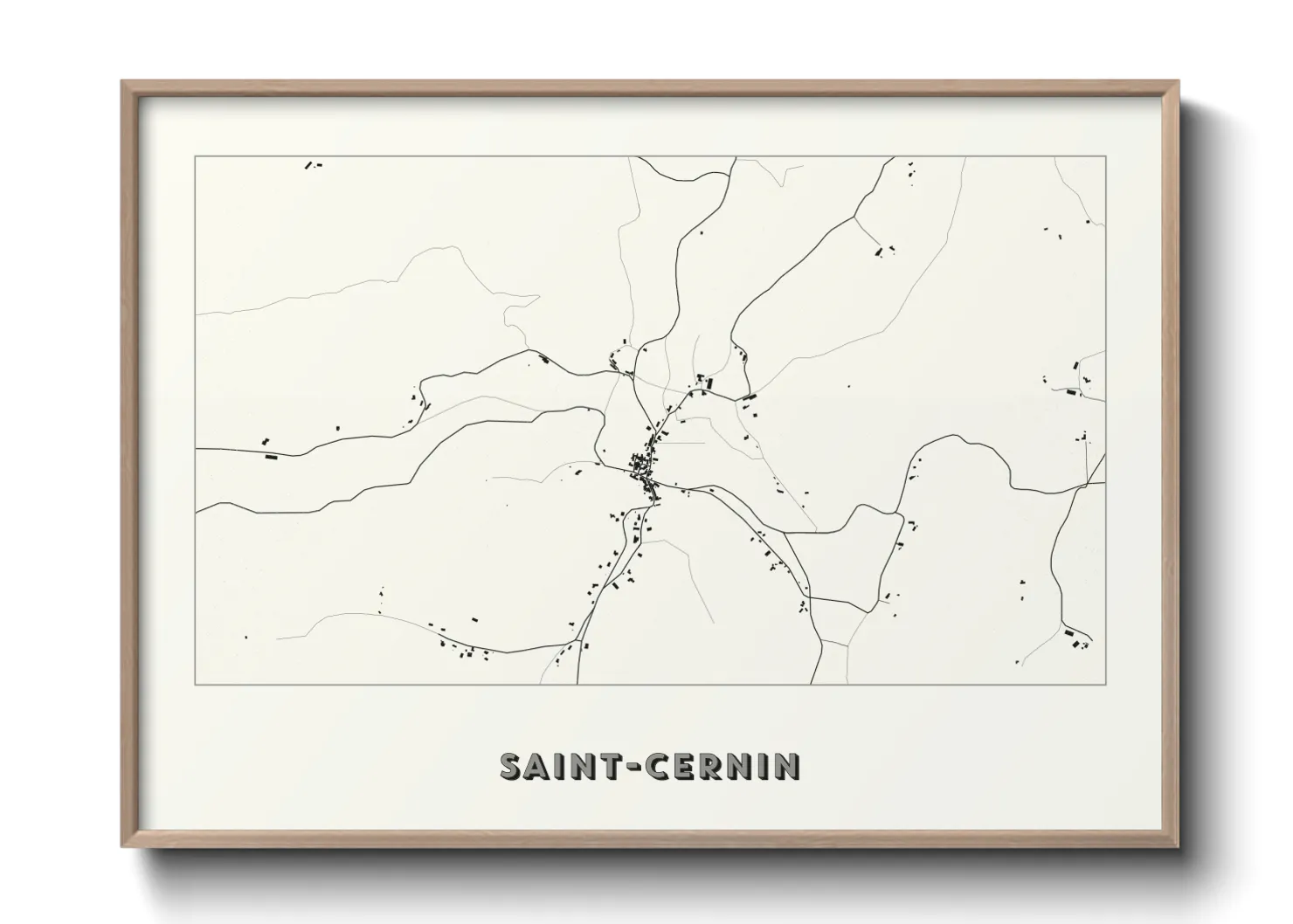 Une affiche de carte sur Saint-Cernin