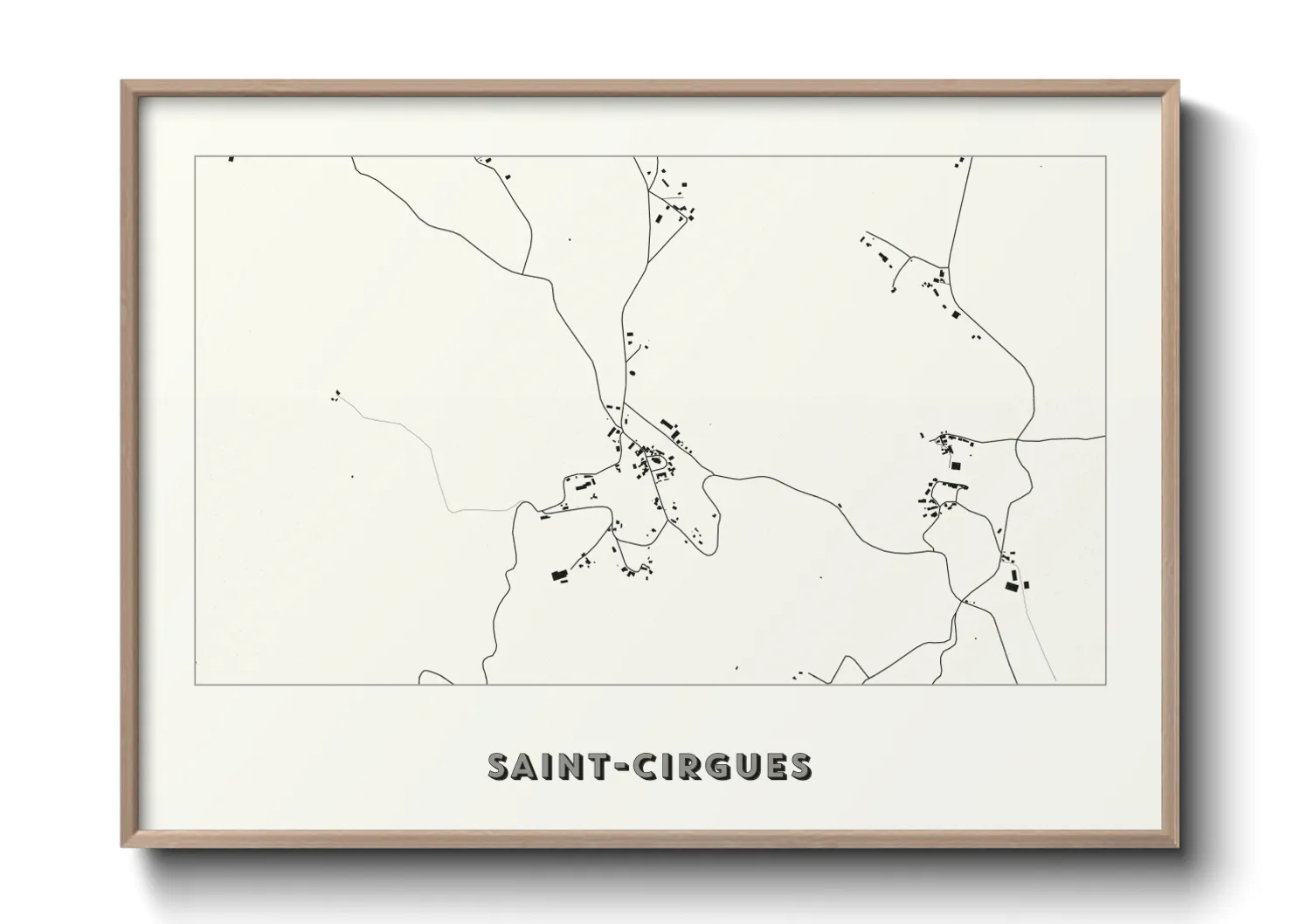Une affiche de carte sur Saint-Cirgues