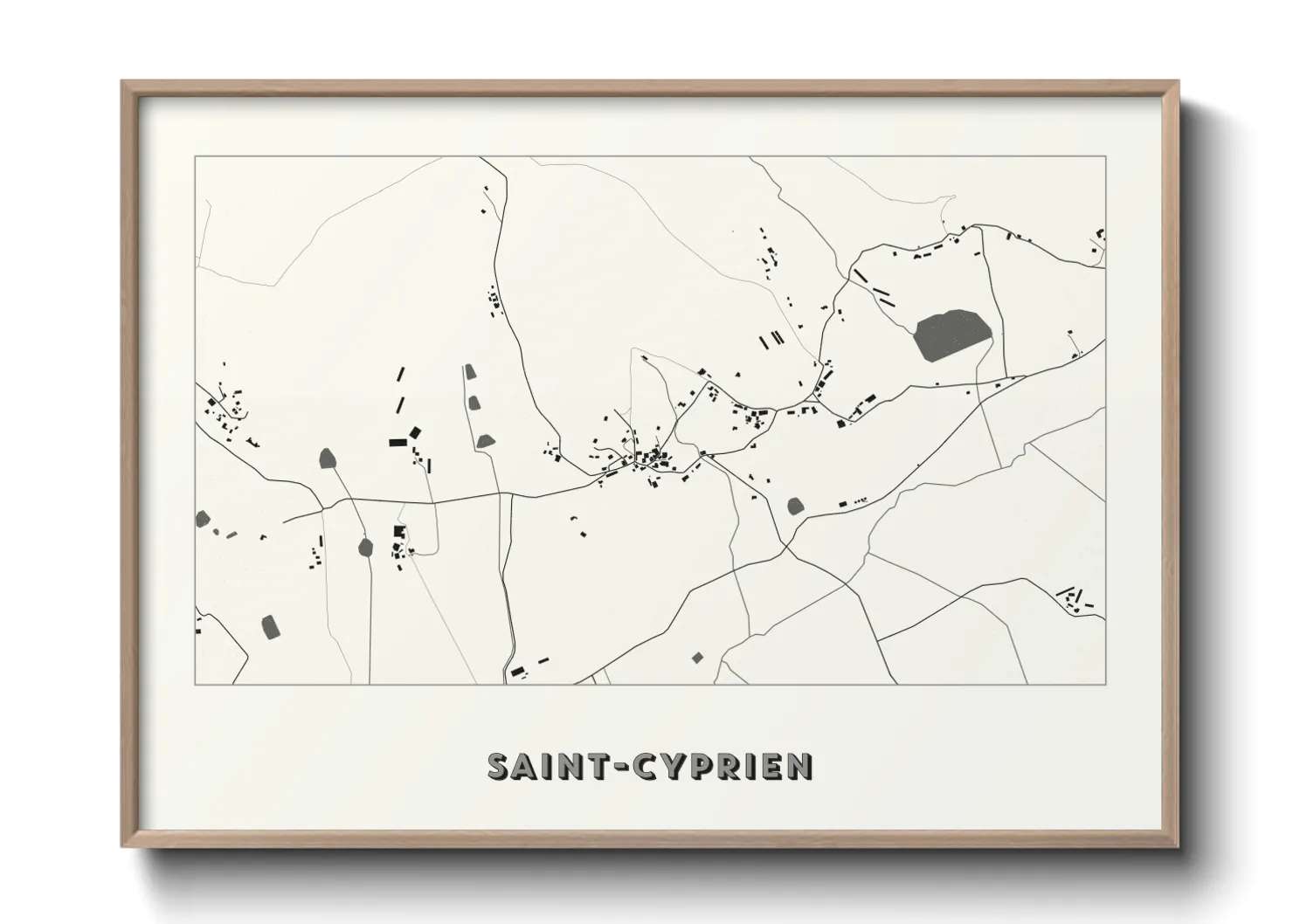 Une affiche de carte sur Saint-Cyprien