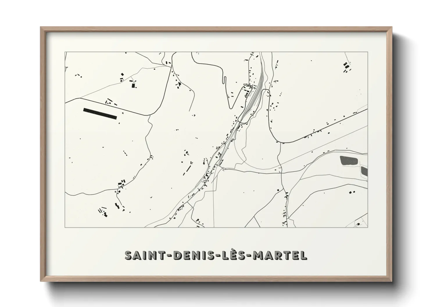 Une affiche de carte sur Saint-Denis-lès-Martel