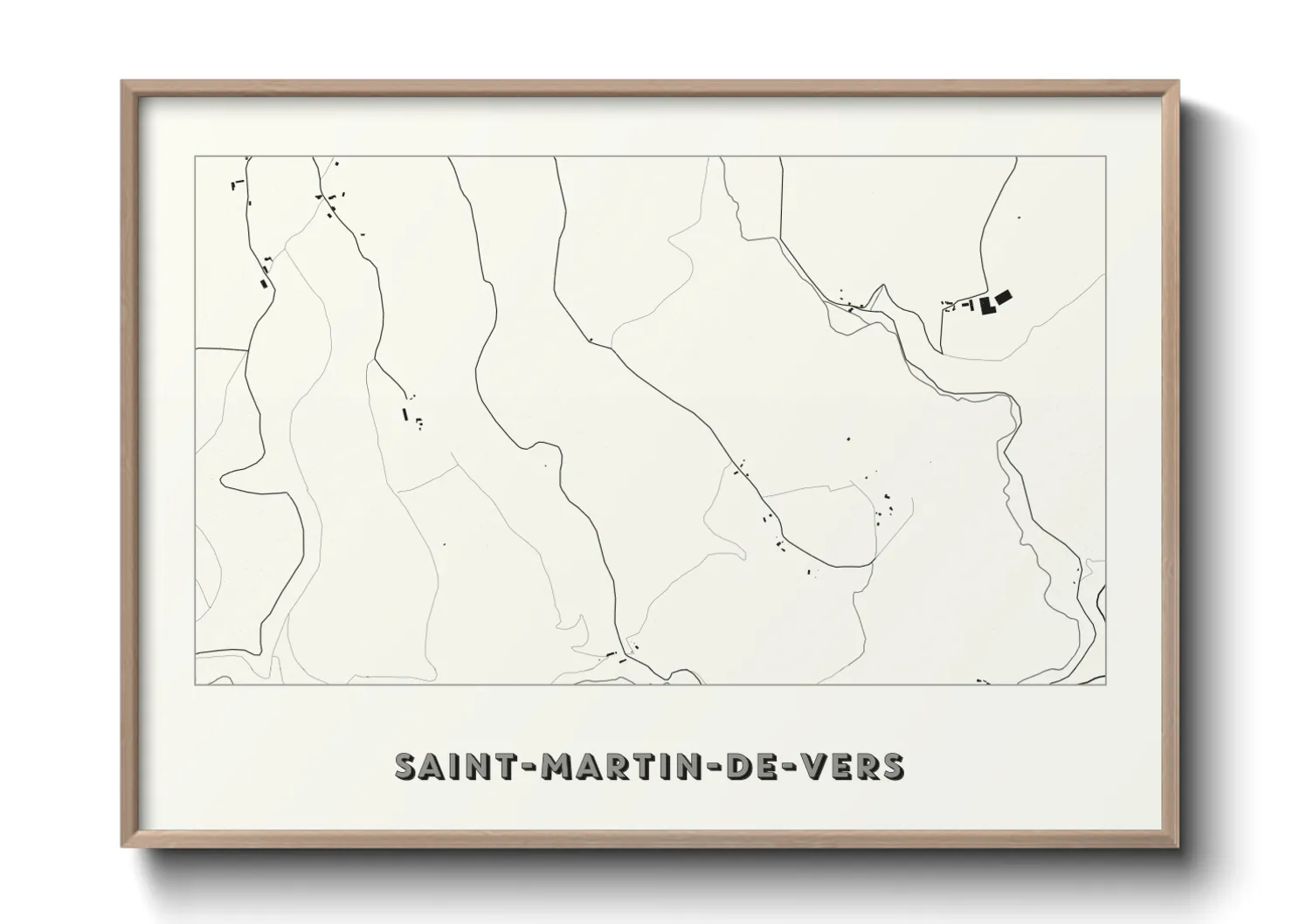 Une affiche de carte sur Saint-Martin-de-Vers