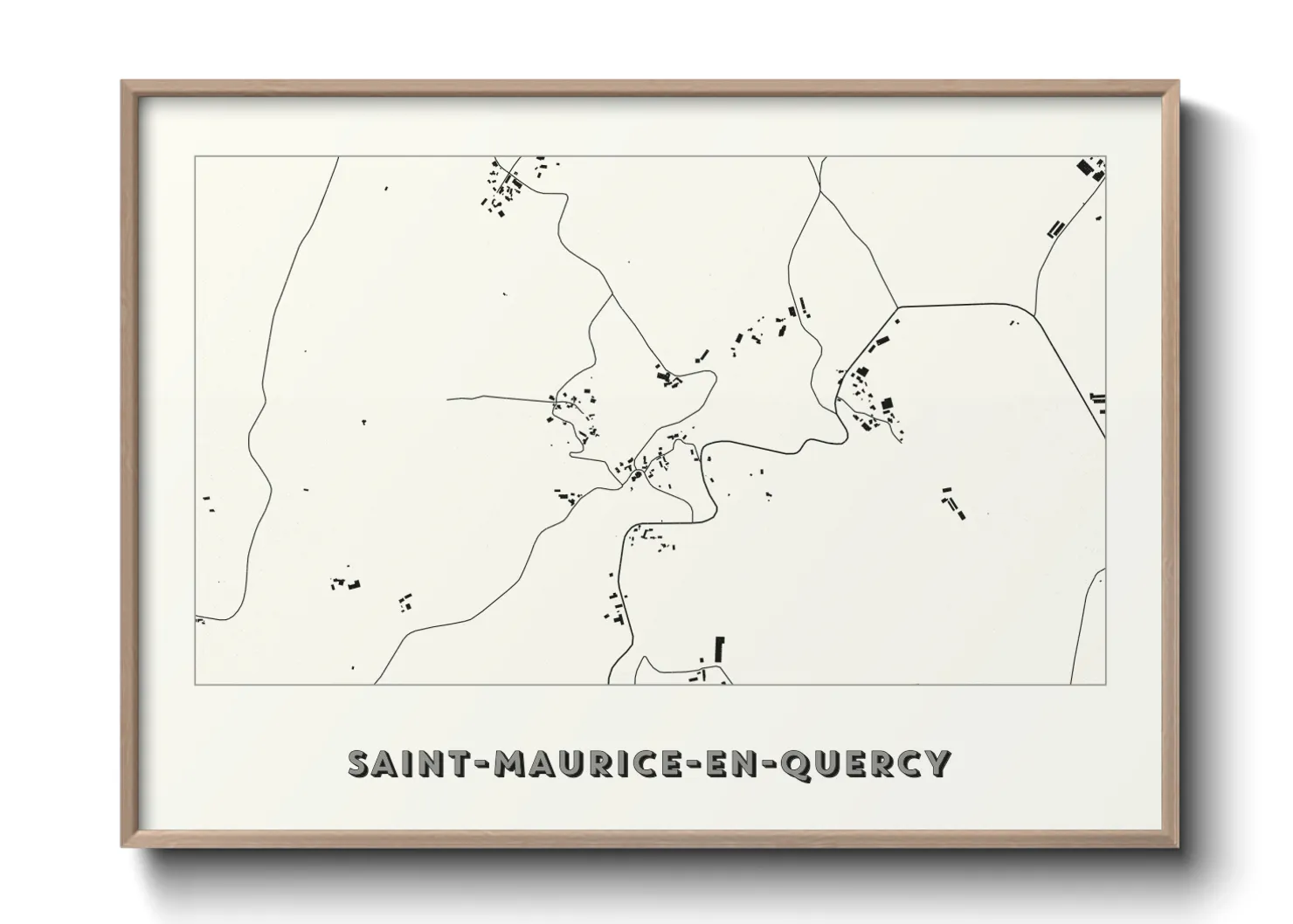 Une affiche de carte sur Saint-Maurice-en-Quercy