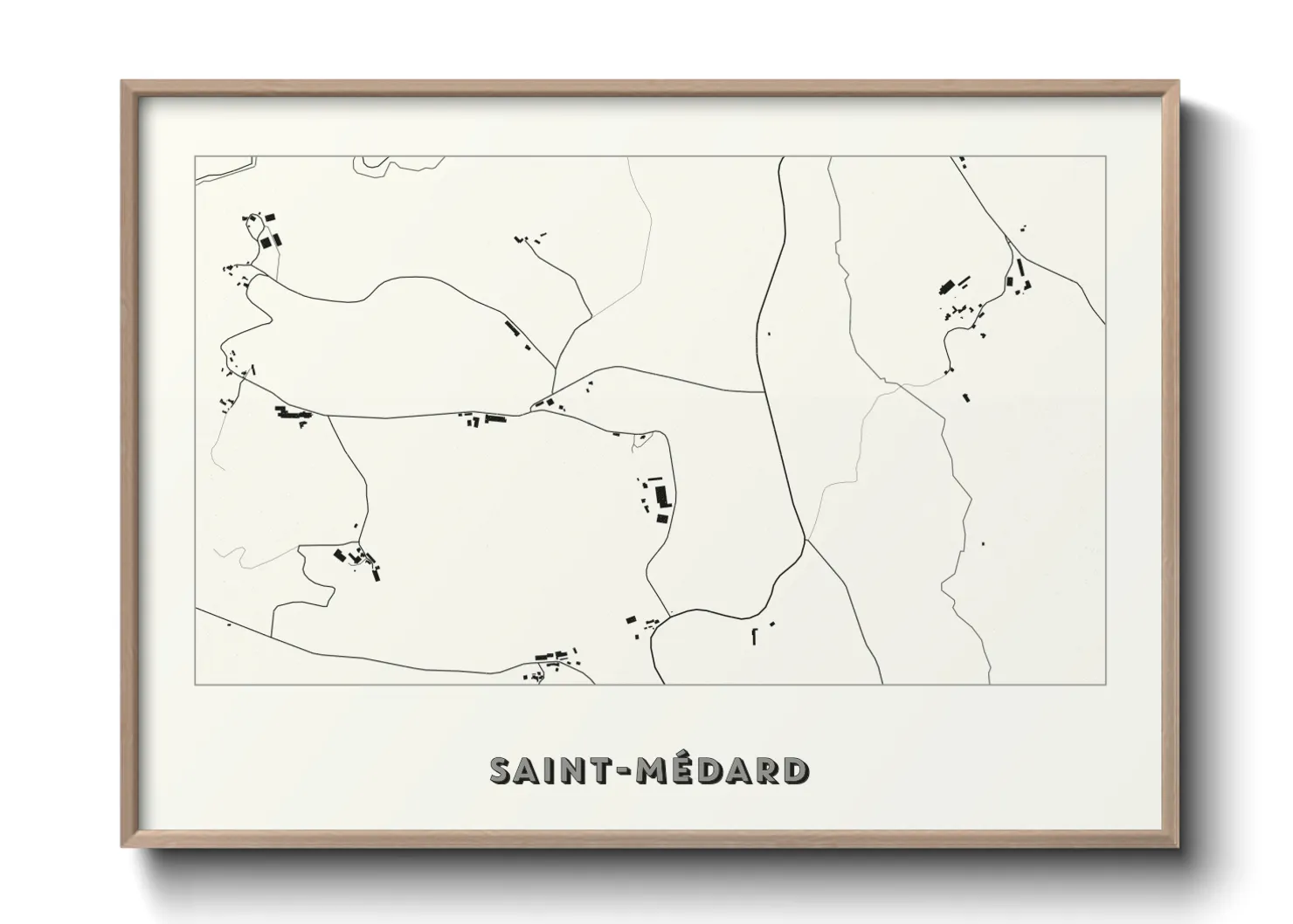Une affiche de carte sur Saint-Médard